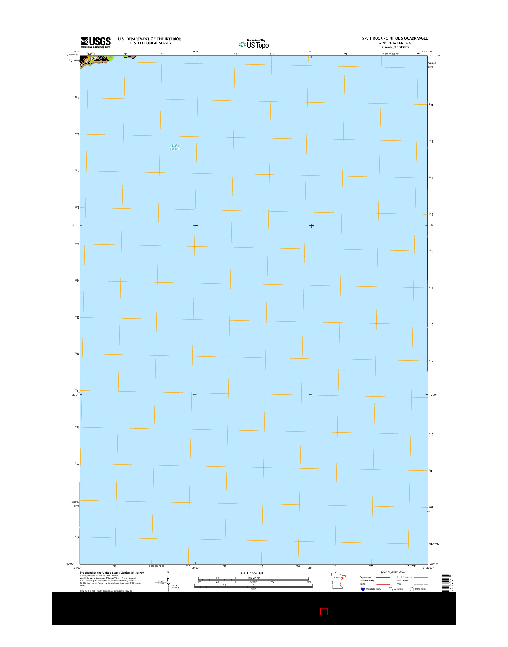 USGS US TOPO 7.5-MINUTE MAP FOR SPLIT ROCK POINT OE S, MN 2016