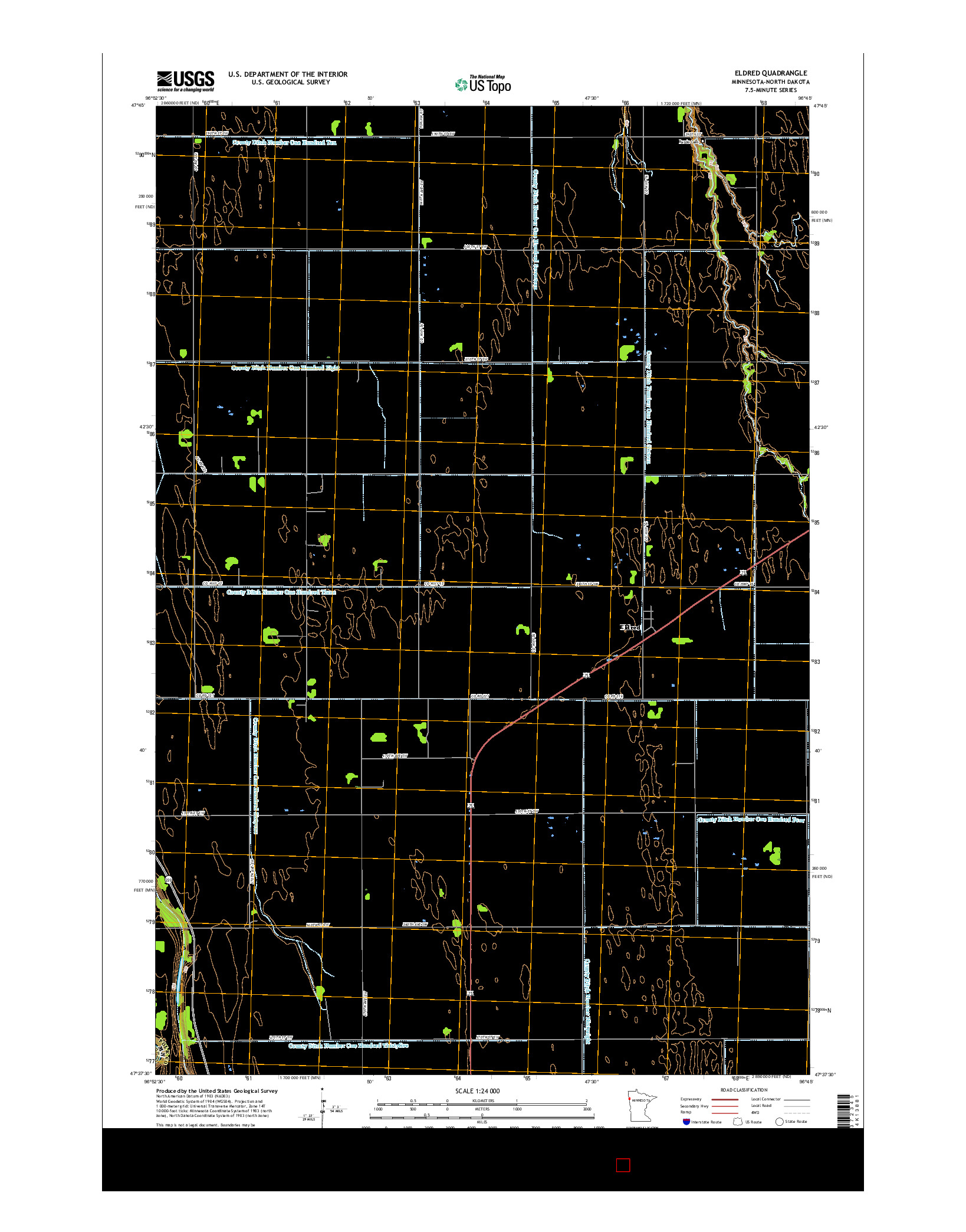 USGS US TOPO 7.5-MINUTE MAP FOR ELDRED, MN-ND 2016