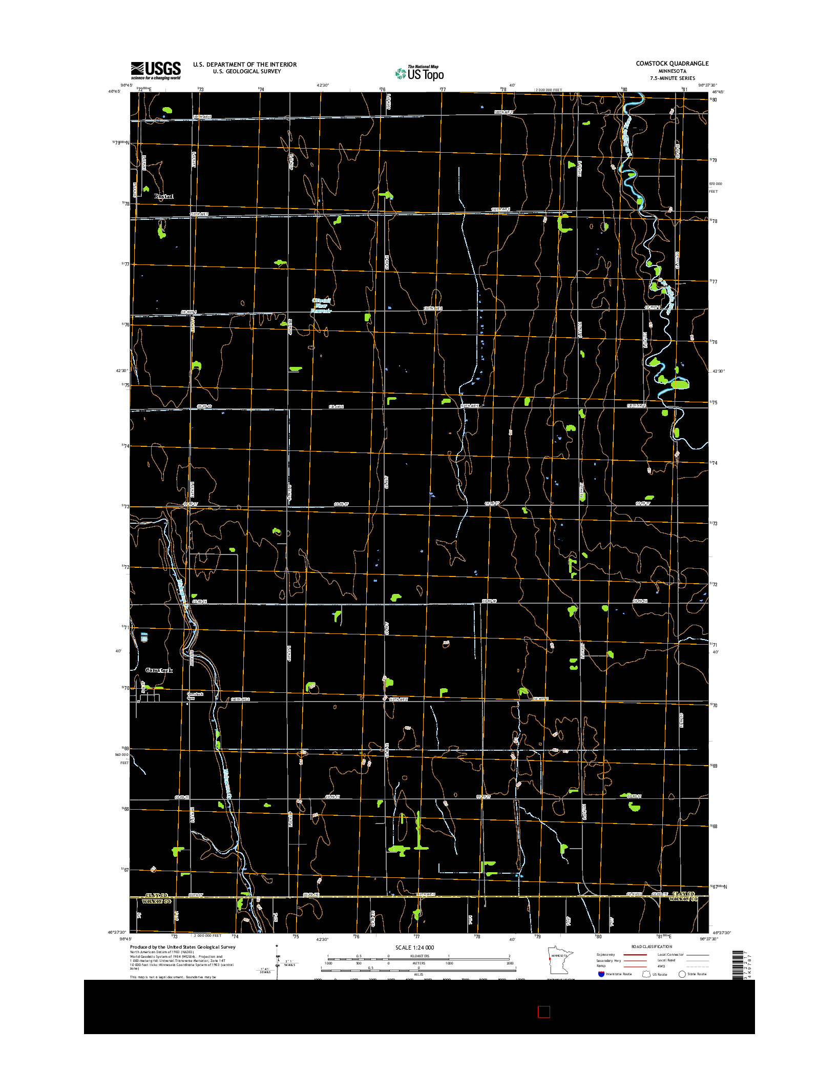 USGS US TOPO 7.5-MINUTE MAP FOR COMSTOCK, MN 2016