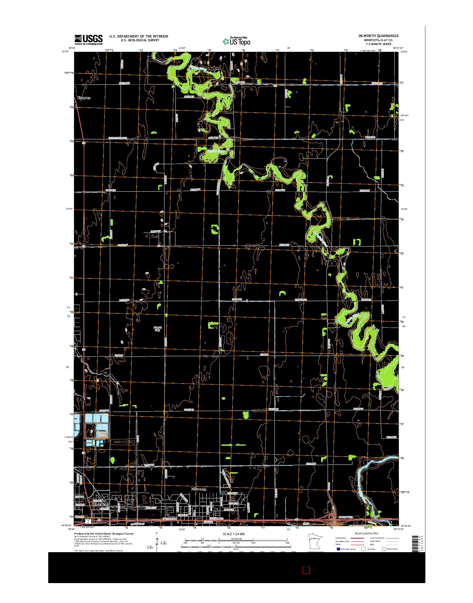 USGS US TOPO 7.5-MINUTE MAP FOR DILWORTH, MN 2016