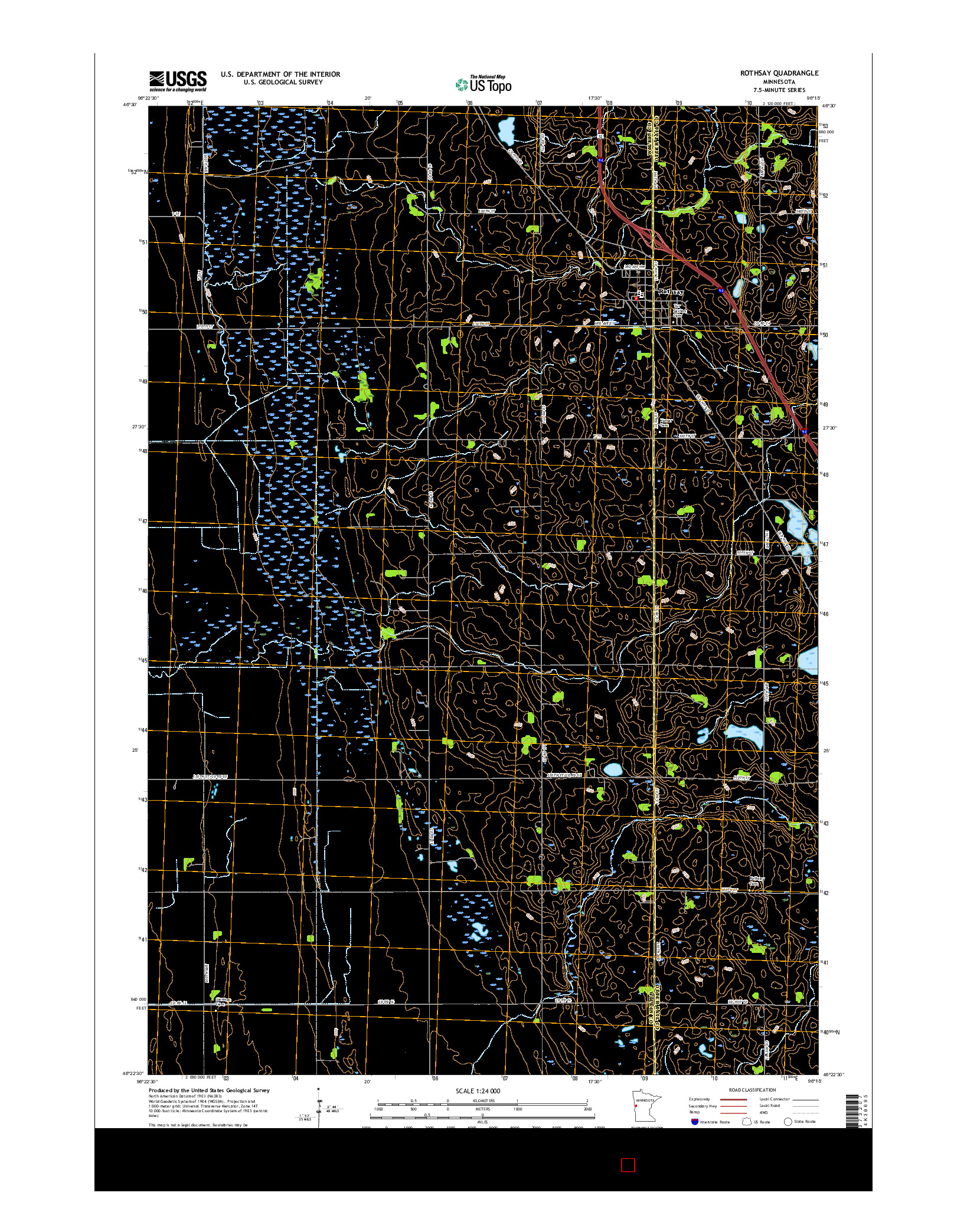 USGS US TOPO 7.5-MINUTE MAP FOR ROTHSAY, MN 2016