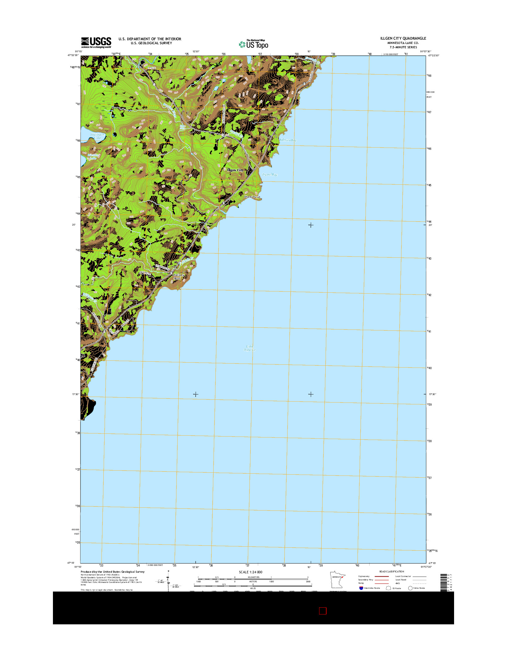 USGS US TOPO 7.5-MINUTE MAP FOR ILLGEN CITY, MN 2016