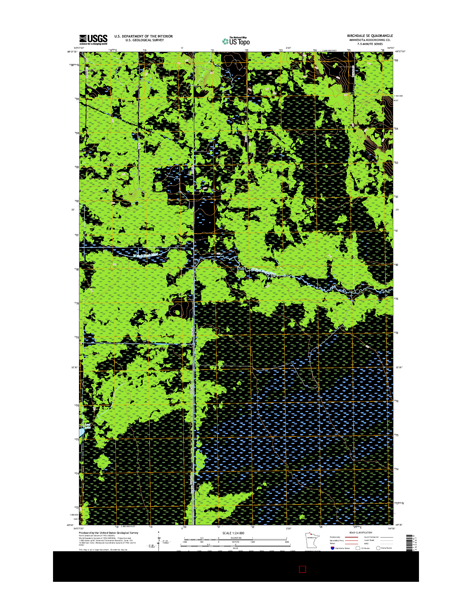 USGS US TOPO 7.5-MINUTE MAP FOR BIRCHDALE SE, MN 2016