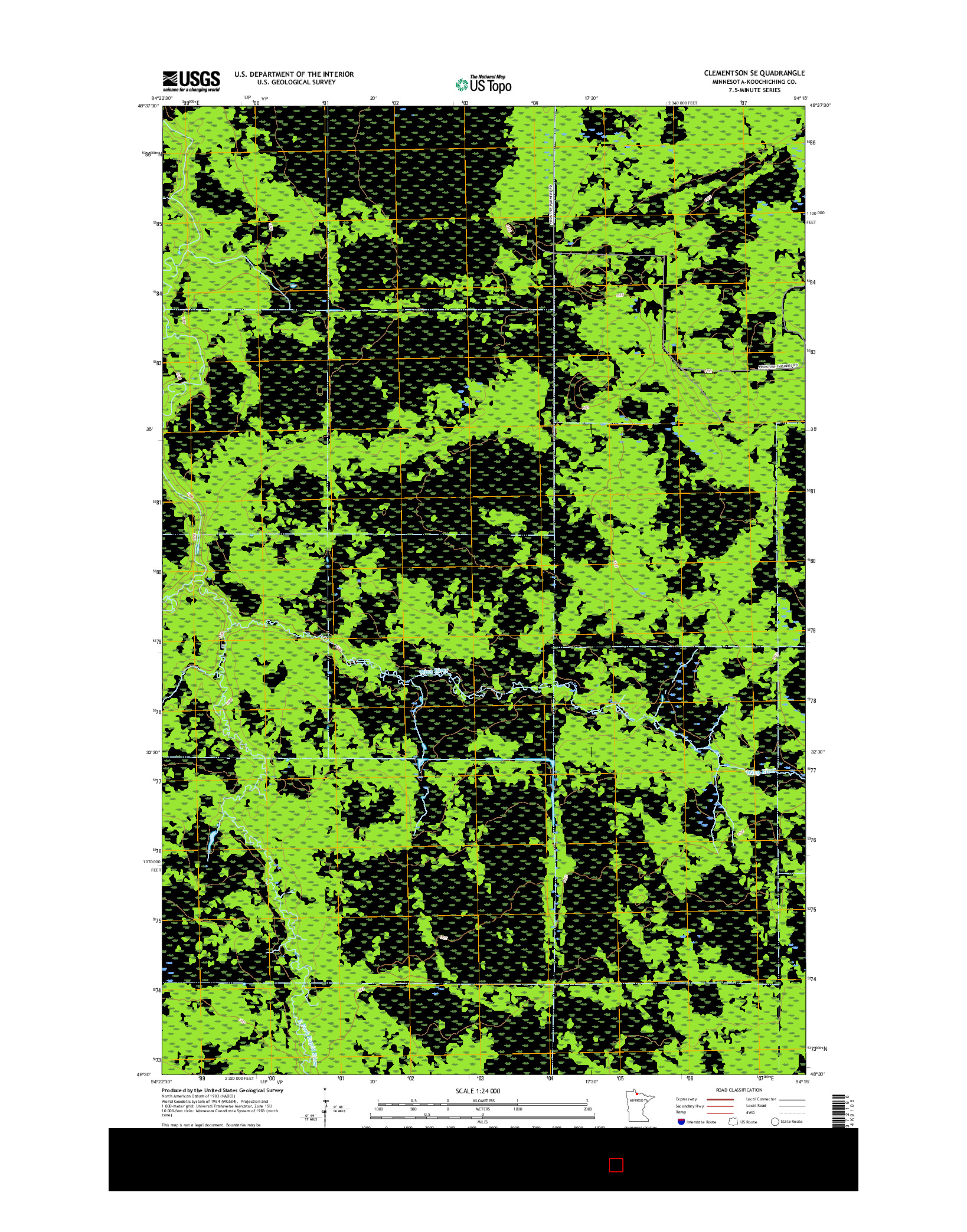 USGS US TOPO 7.5-MINUTE MAP FOR CLEMENTSON SE, MN 2016