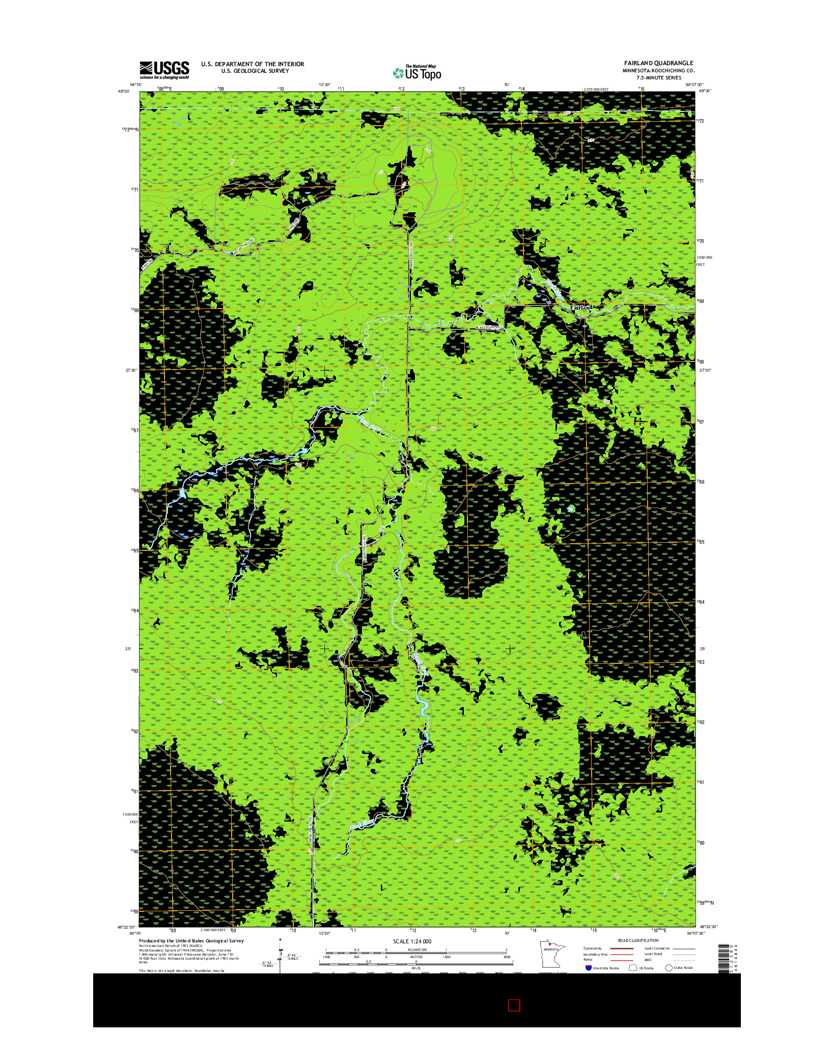 USGS US TOPO 7.5-MINUTE MAP FOR FAIRLAND, MN 2016