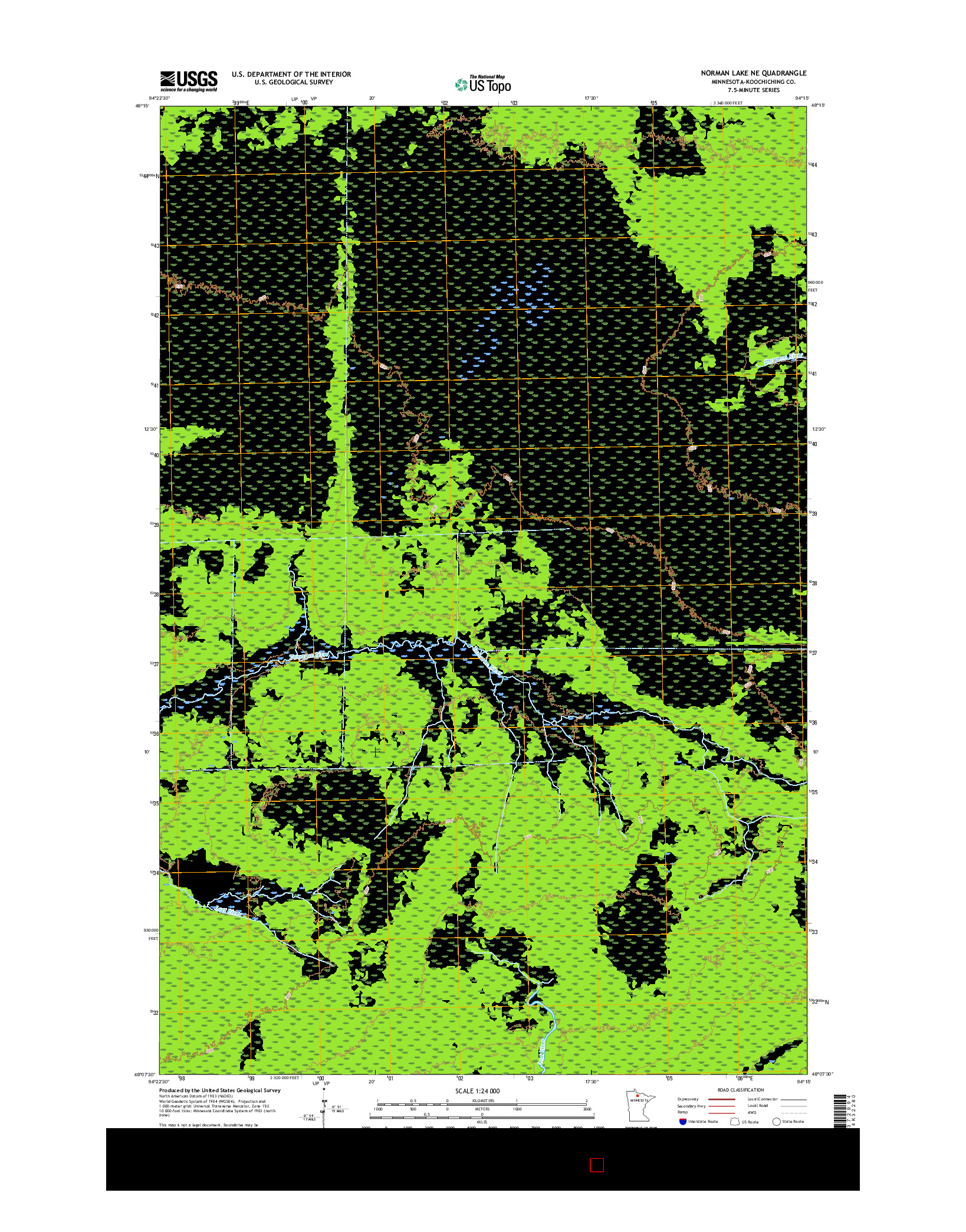 USGS US TOPO 7.5-MINUTE MAP FOR NORMAN LAKE NE, MN 2016