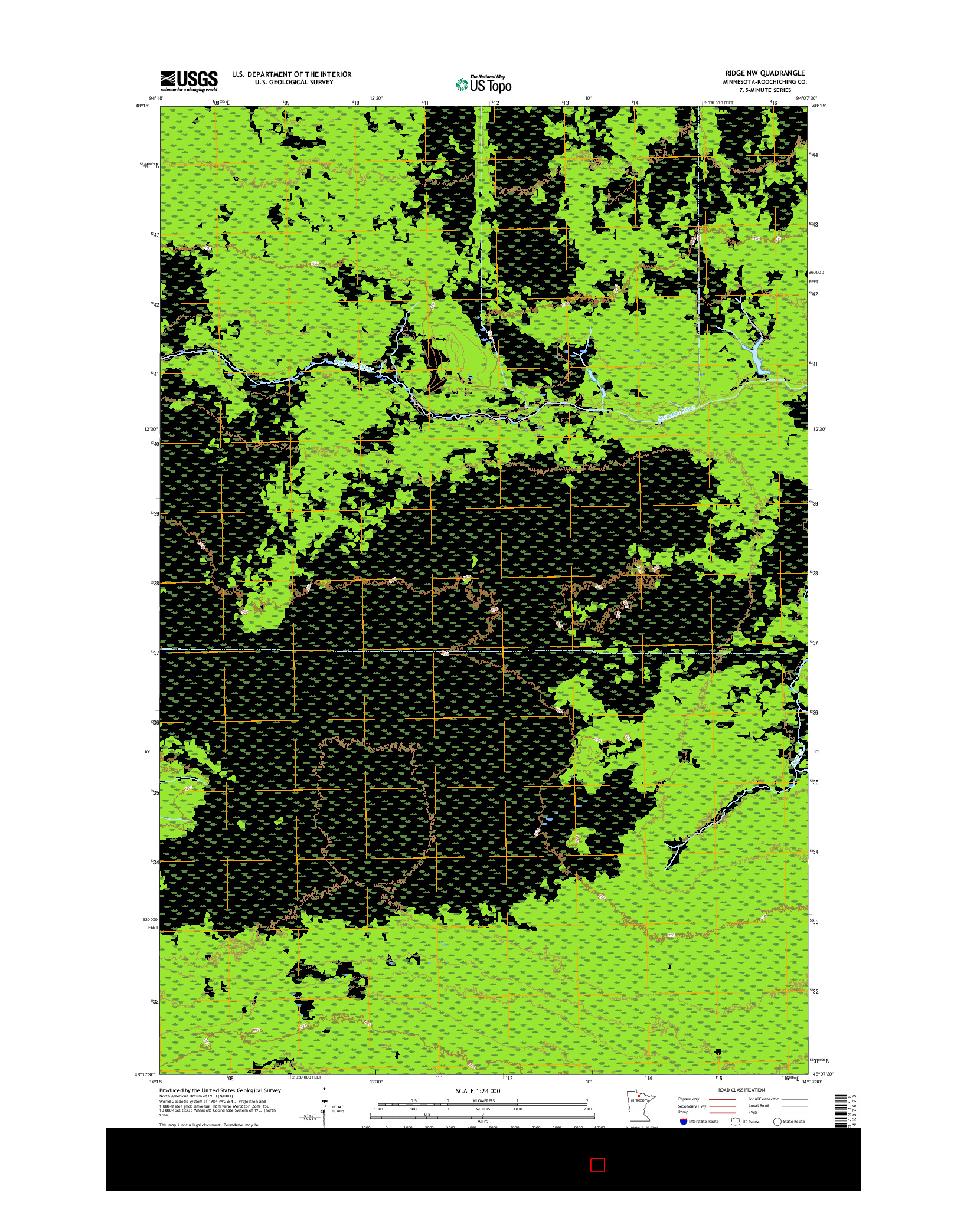 USGS US TOPO 7.5-MINUTE MAP FOR RIDGE NW, MN 2016