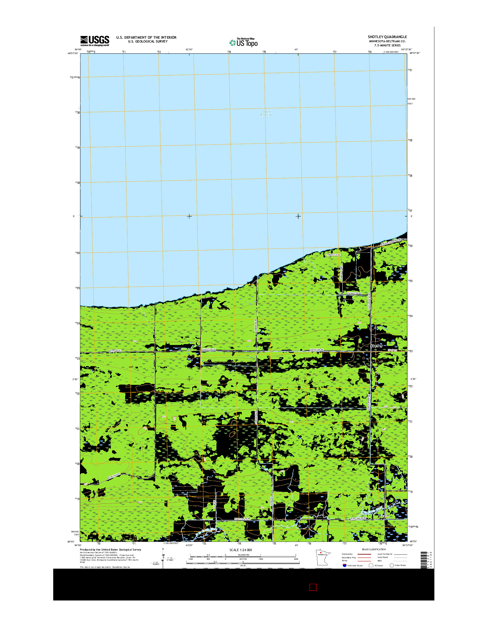 USGS US TOPO 7.5-MINUTE MAP FOR SHOTLEY, MN 2016