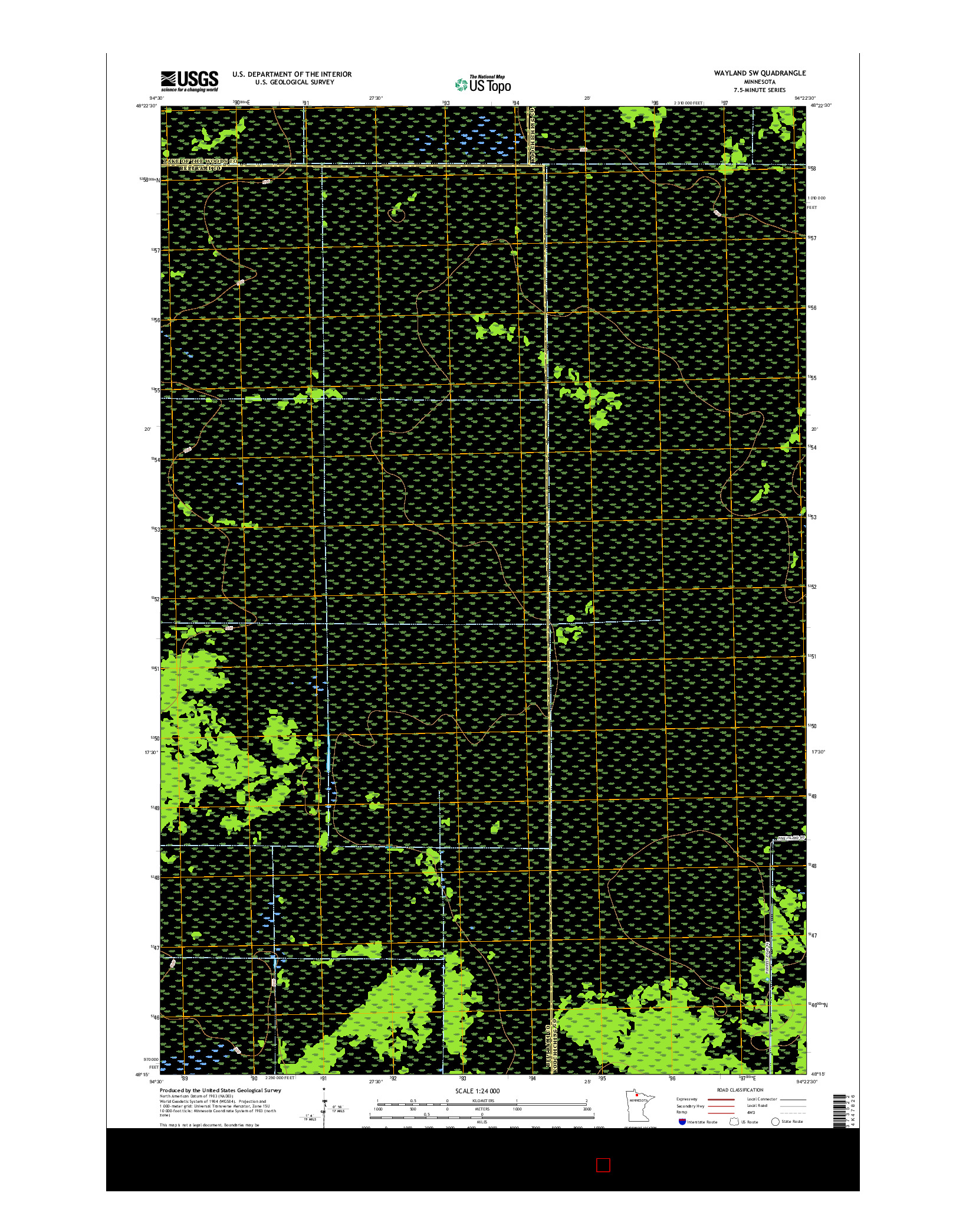 USGS US TOPO 7.5-MINUTE MAP FOR WAYLAND SW, MN 2016