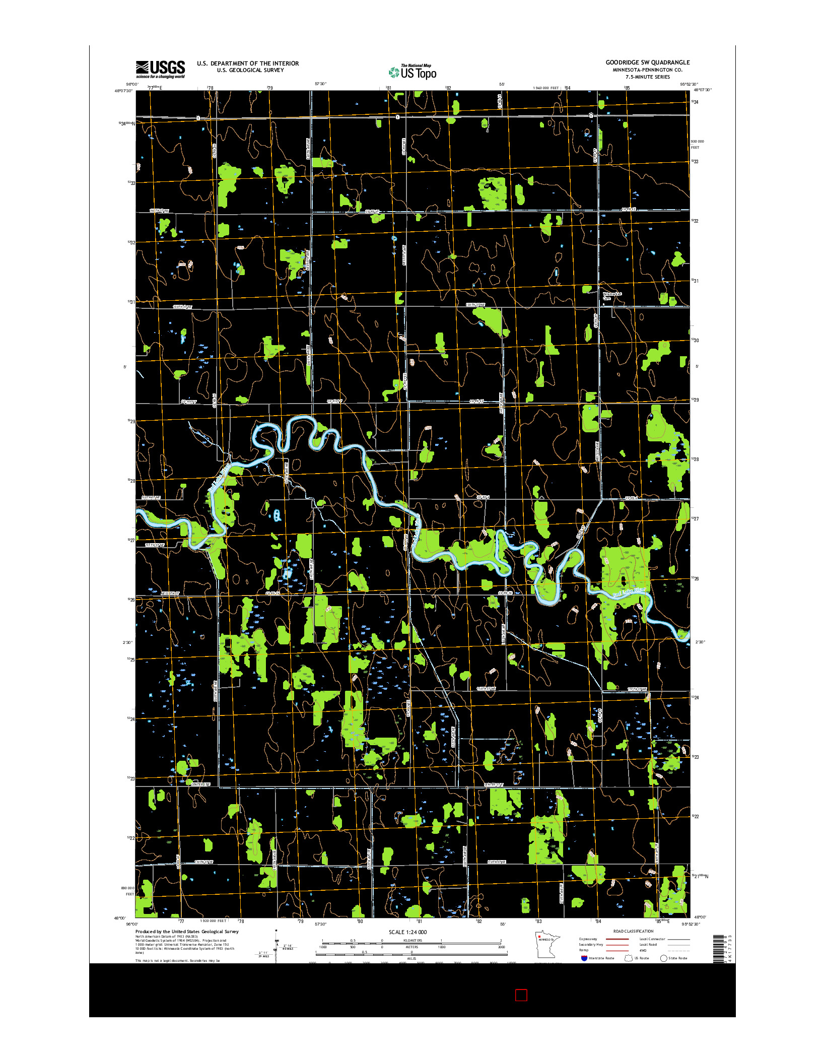 USGS US TOPO 7.5-MINUTE MAP FOR GOODRIDGE SW, MN 2016