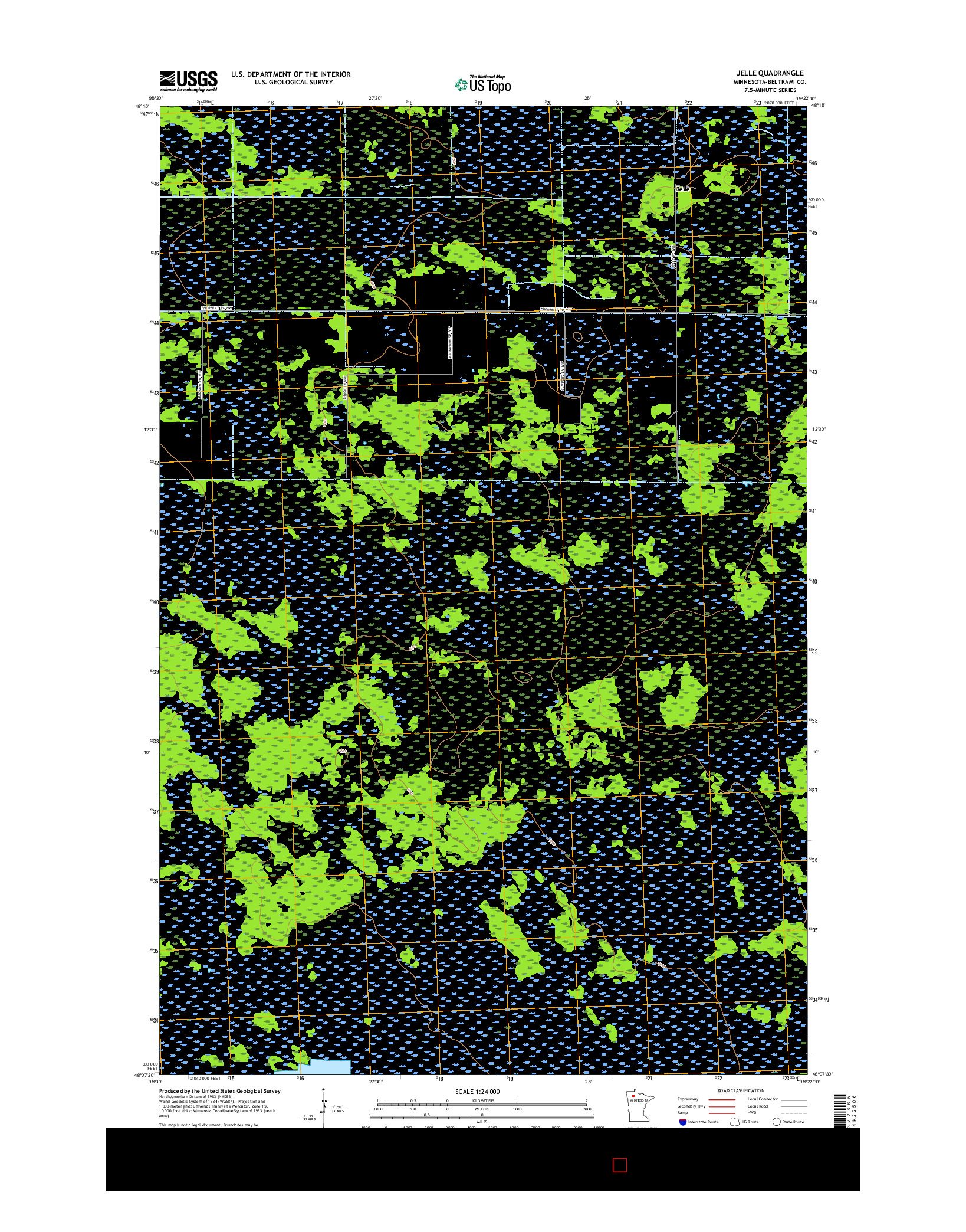 USGS US TOPO 7.5-MINUTE MAP FOR JELLE, MN 2016