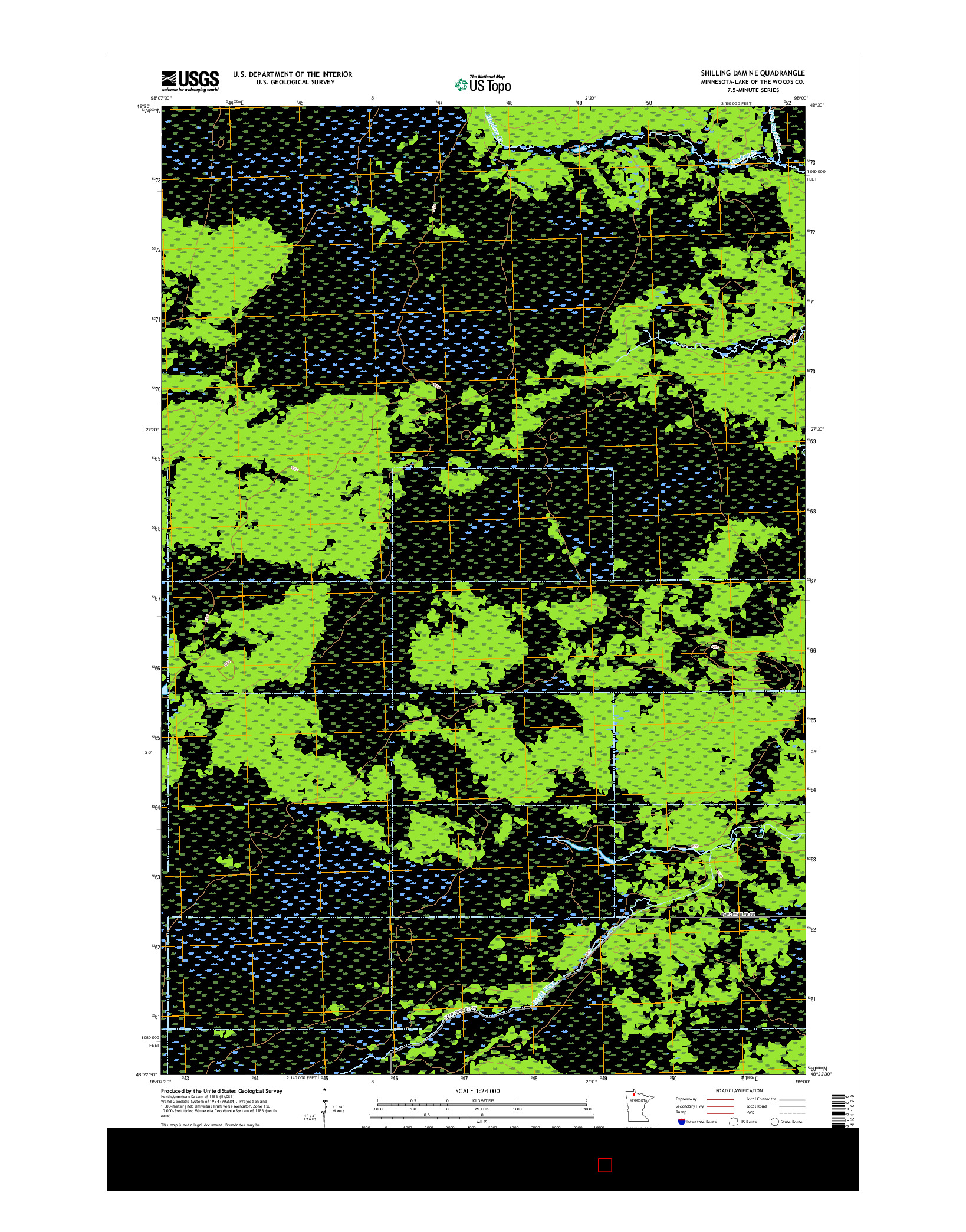 USGS US TOPO 7.5-MINUTE MAP FOR SHILLING DAM NE, MN 2016