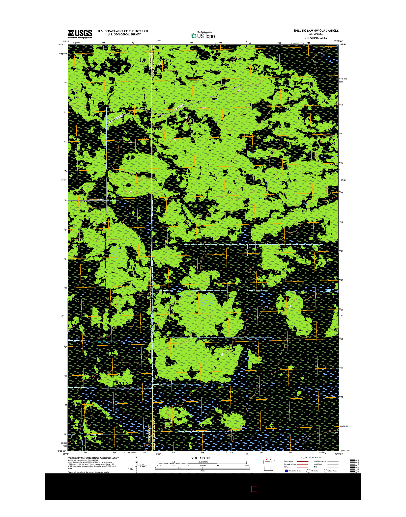 USGS US TOPO 7.5-MINUTE MAP FOR SHILLING DAM NW, MN 2016