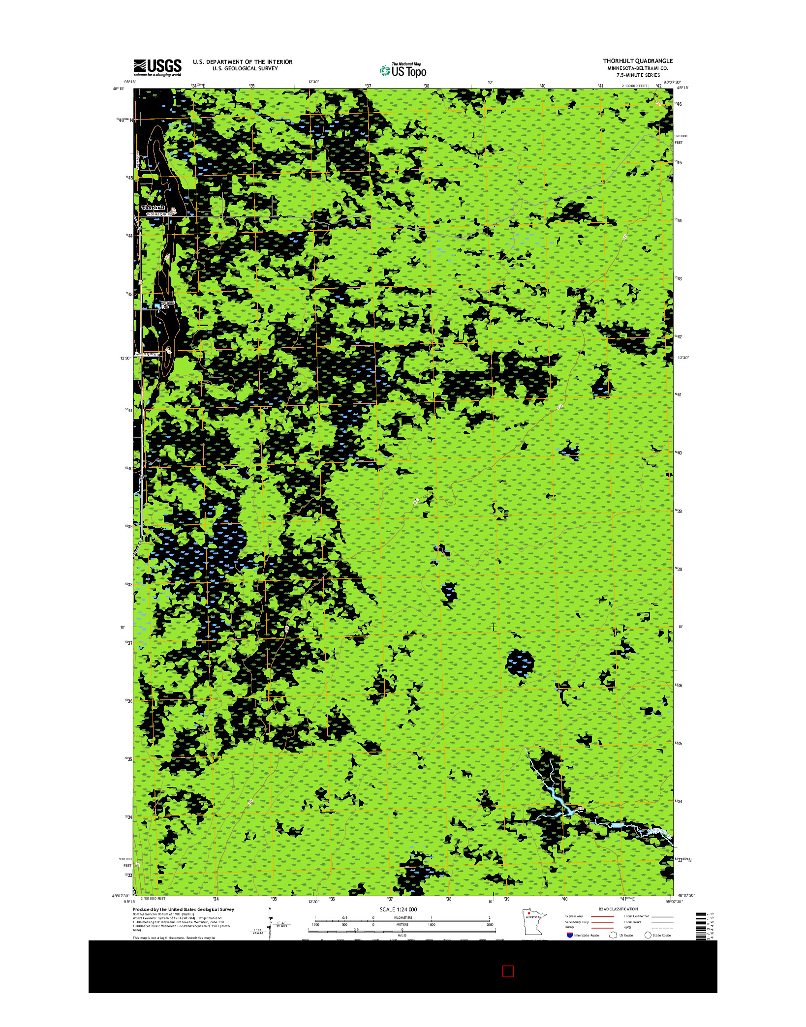 USGS US TOPO 7.5-MINUTE MAP FOR THORHULT, MN 2016