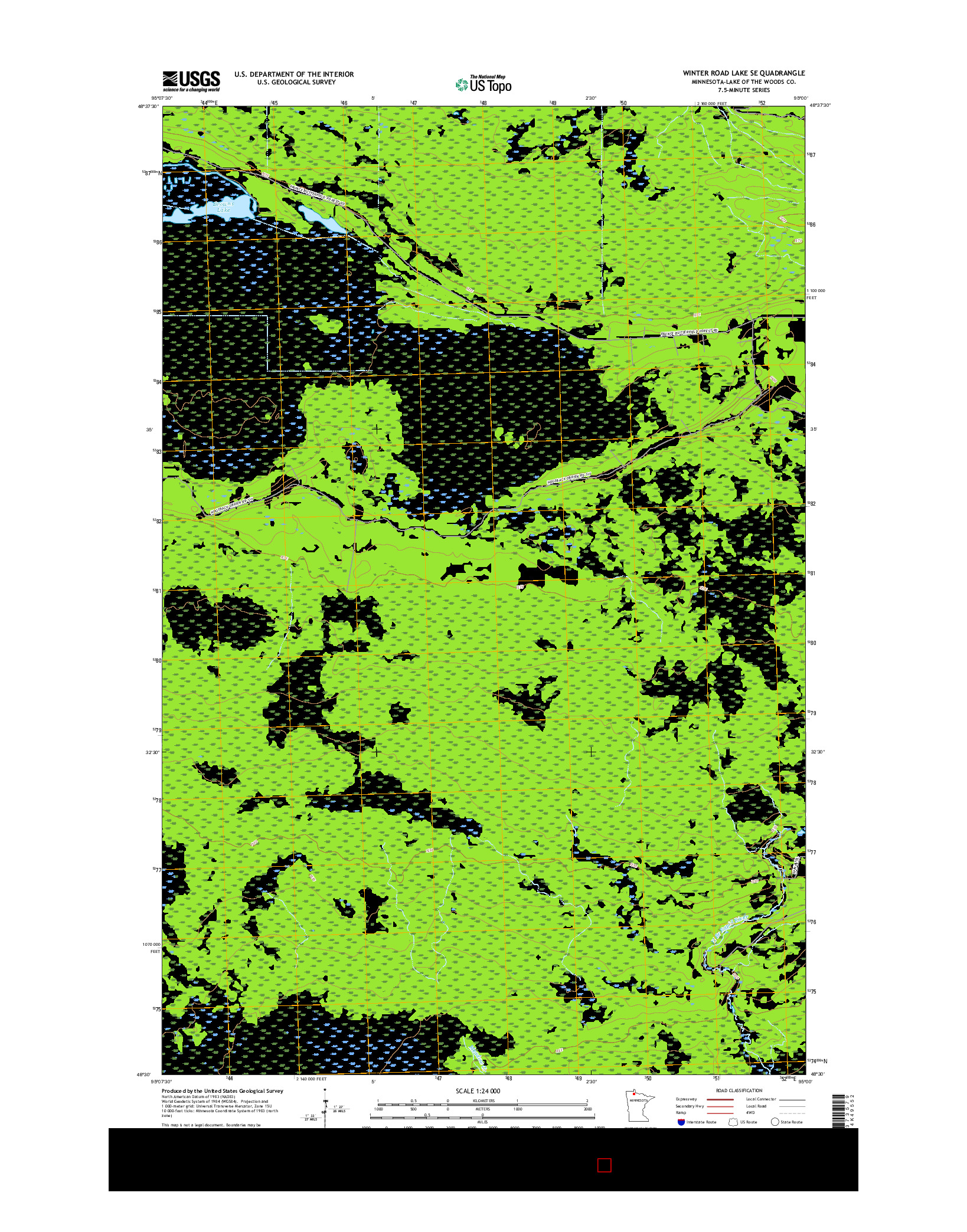 USGS US TOPO 7.5-MINUTE MAP FOR WINTER ROAD LAKE SE, MN 2016