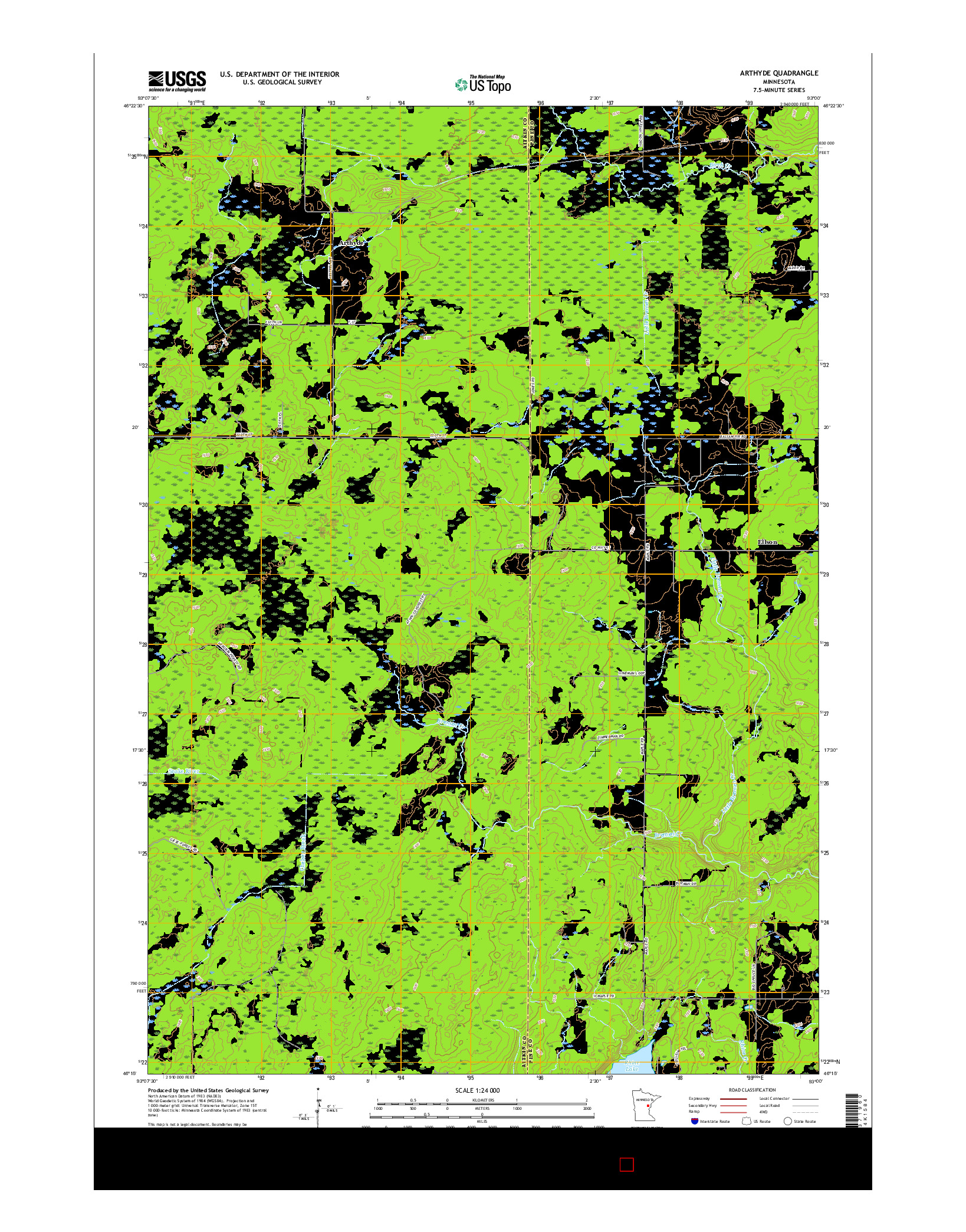 USGS US TOPO 7.5-MINUTE MAP FOR ARTHYDE, MN 2016