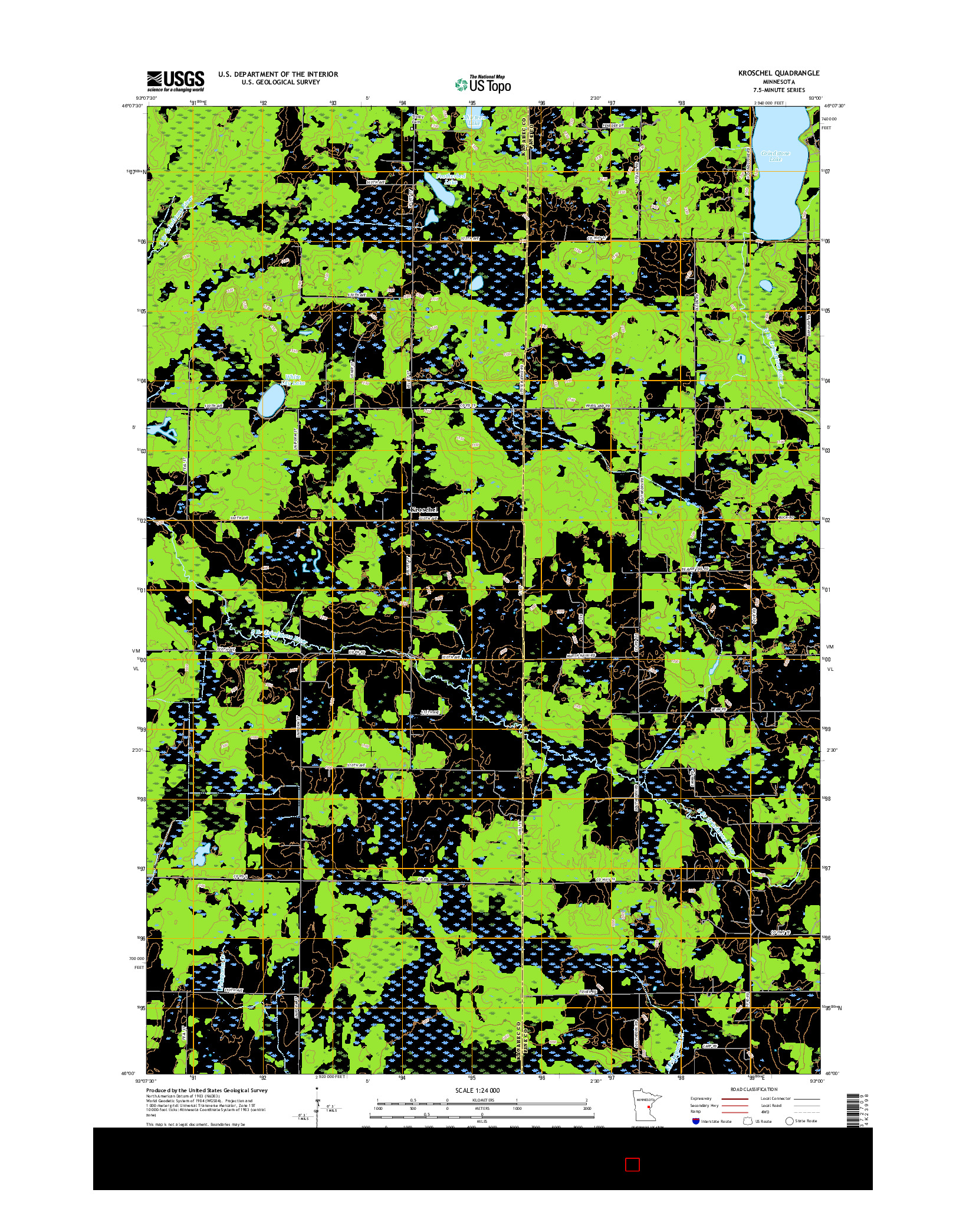 USGS US TOPO 7.5-MINUTE MAP FOR KROSCHEL, MN 2016