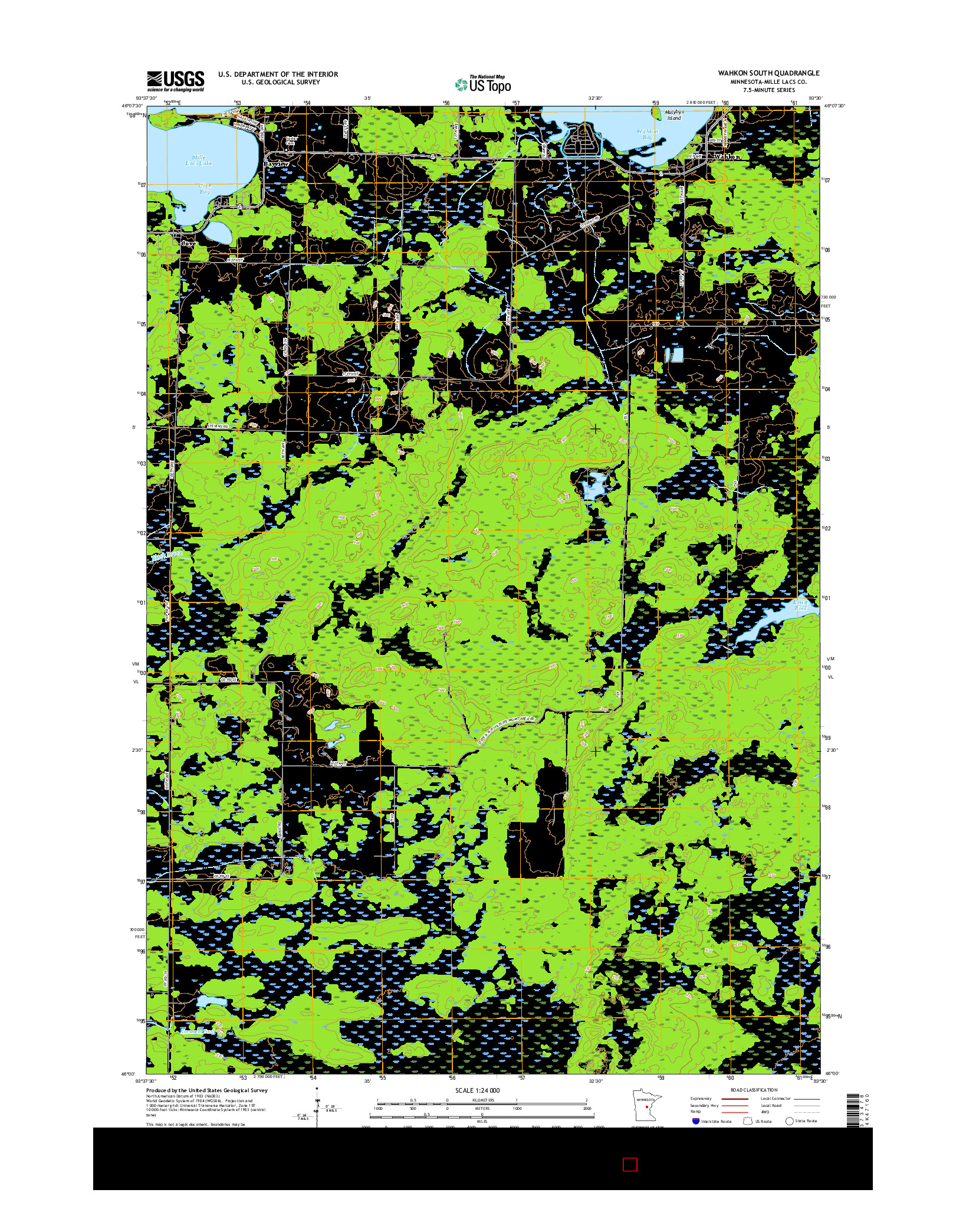 USGS US TOPO 7.5-MINUTE MAP FOR WAHKON SOUTH, MN 2016