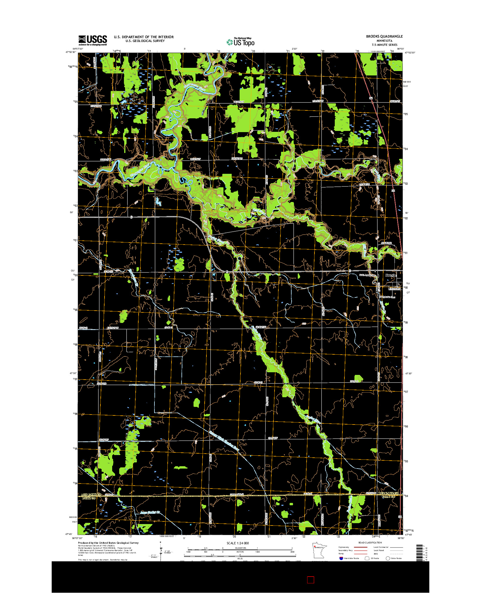 USGS US TOPO 7.5-MINUTE MAP FOR BROOKS, MN 2016