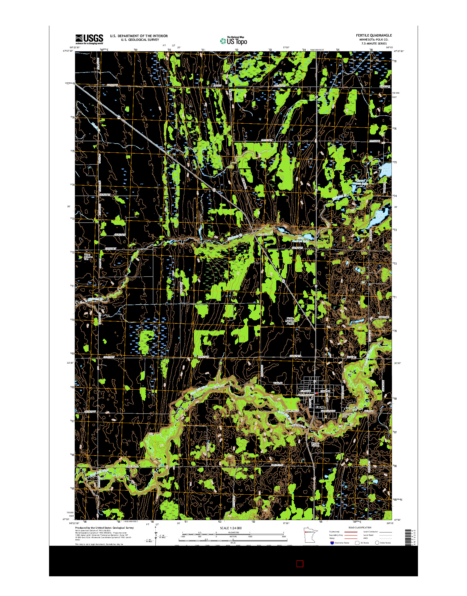 USGS US TOPO 7.5-MINUTE MAP FOR FERTILE, MN 2016