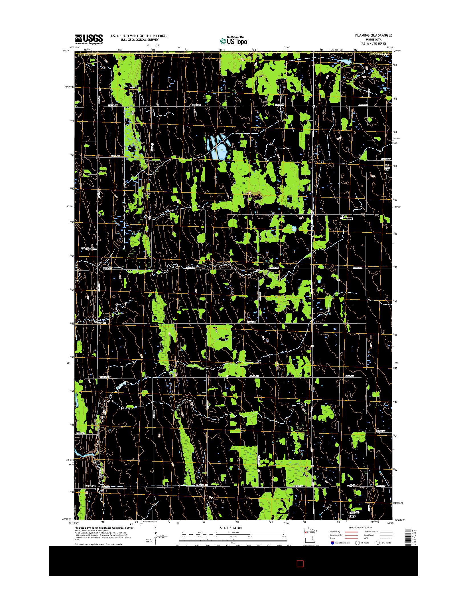 USGS US TOPO 7.5-MINUTE MAP FOR FLAMING, MN 2016