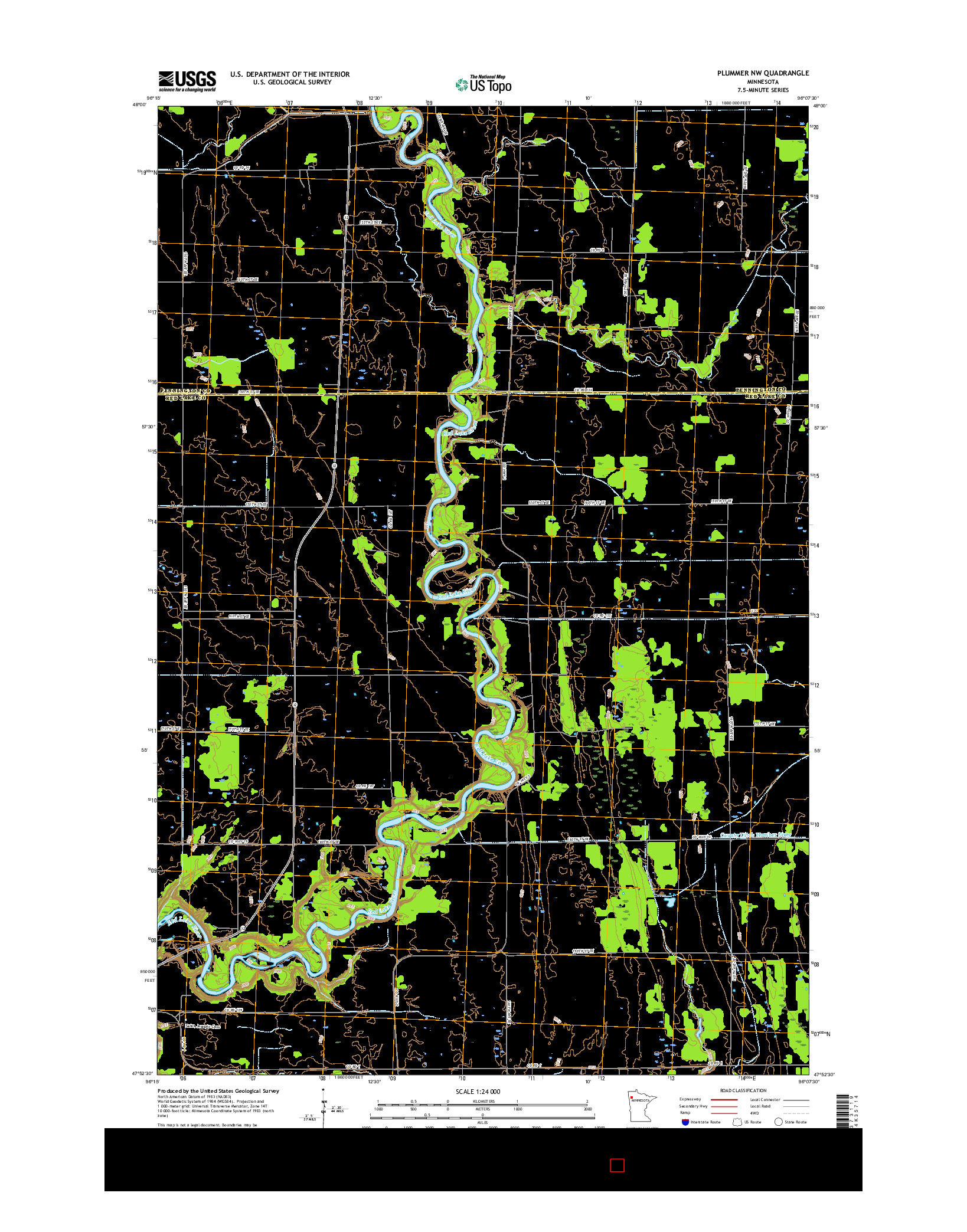 USGS US TOPO 7.5-MINUTE MAP FOR PLUMMER NW, MN 2016