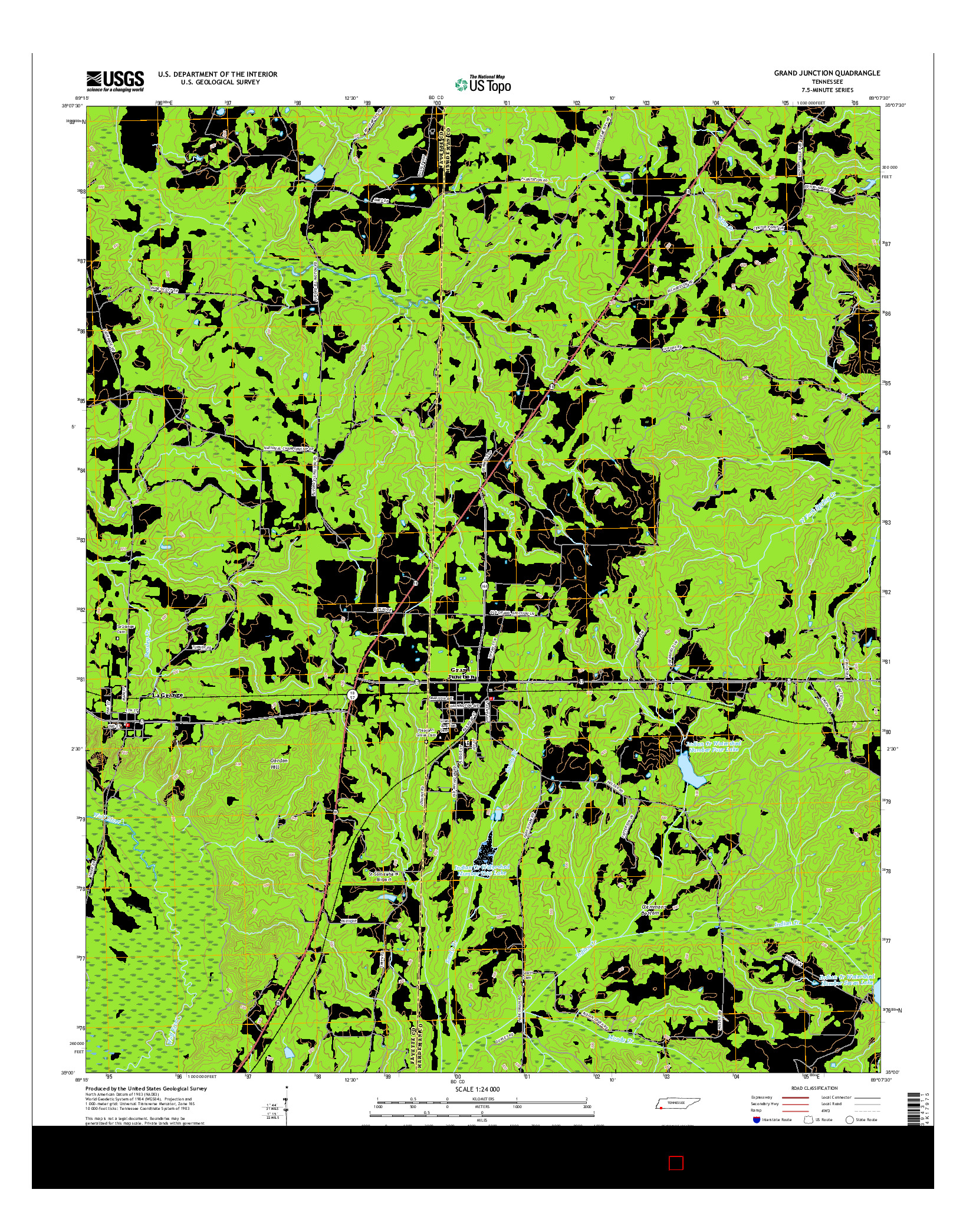 USGS US TOPO 7.5-MINUTE MAP FOR GRAND JUNCTION, TN 2016