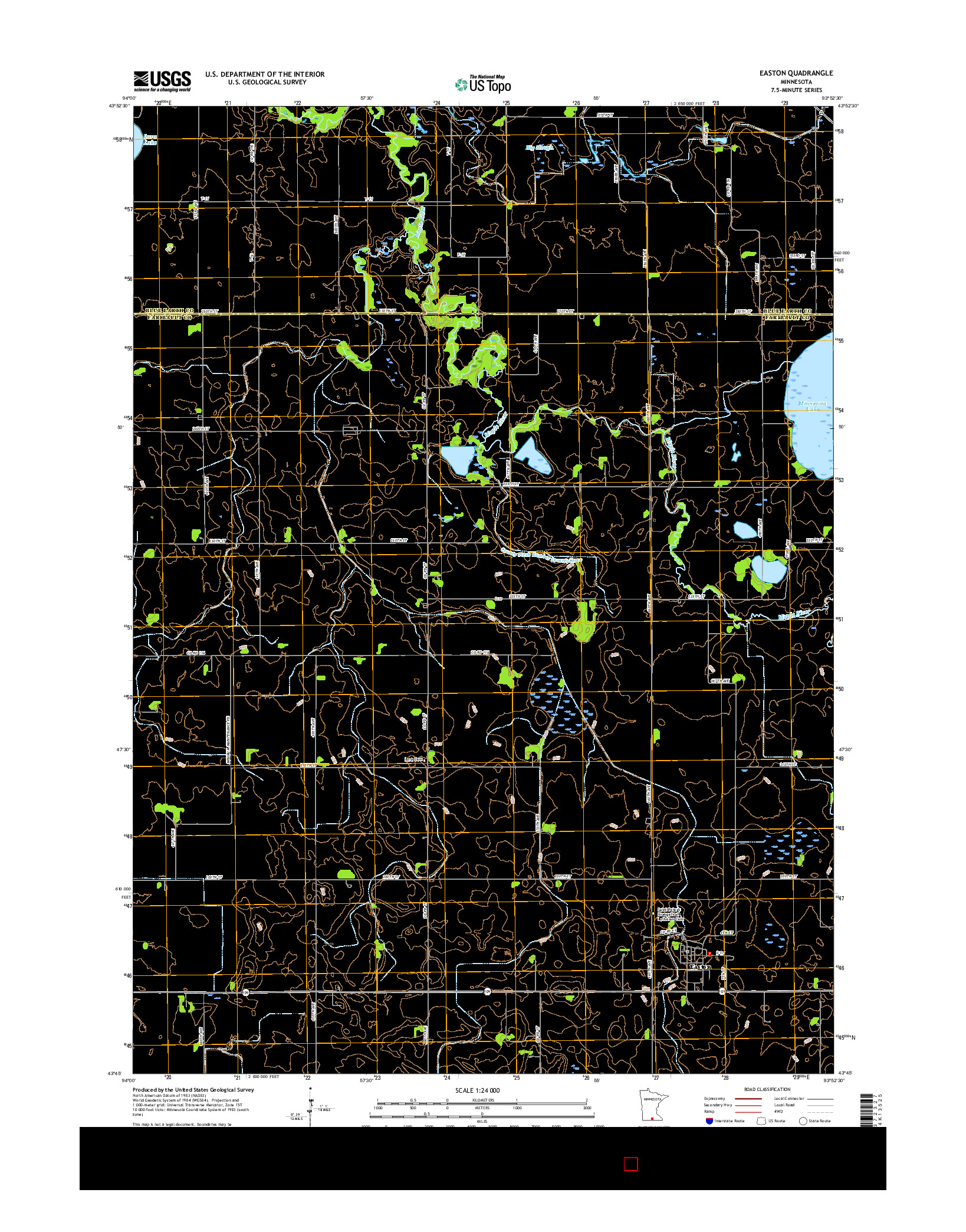 USGS US TOPO 7.5-MINUTE MAP FOR EASTON, MN 2016