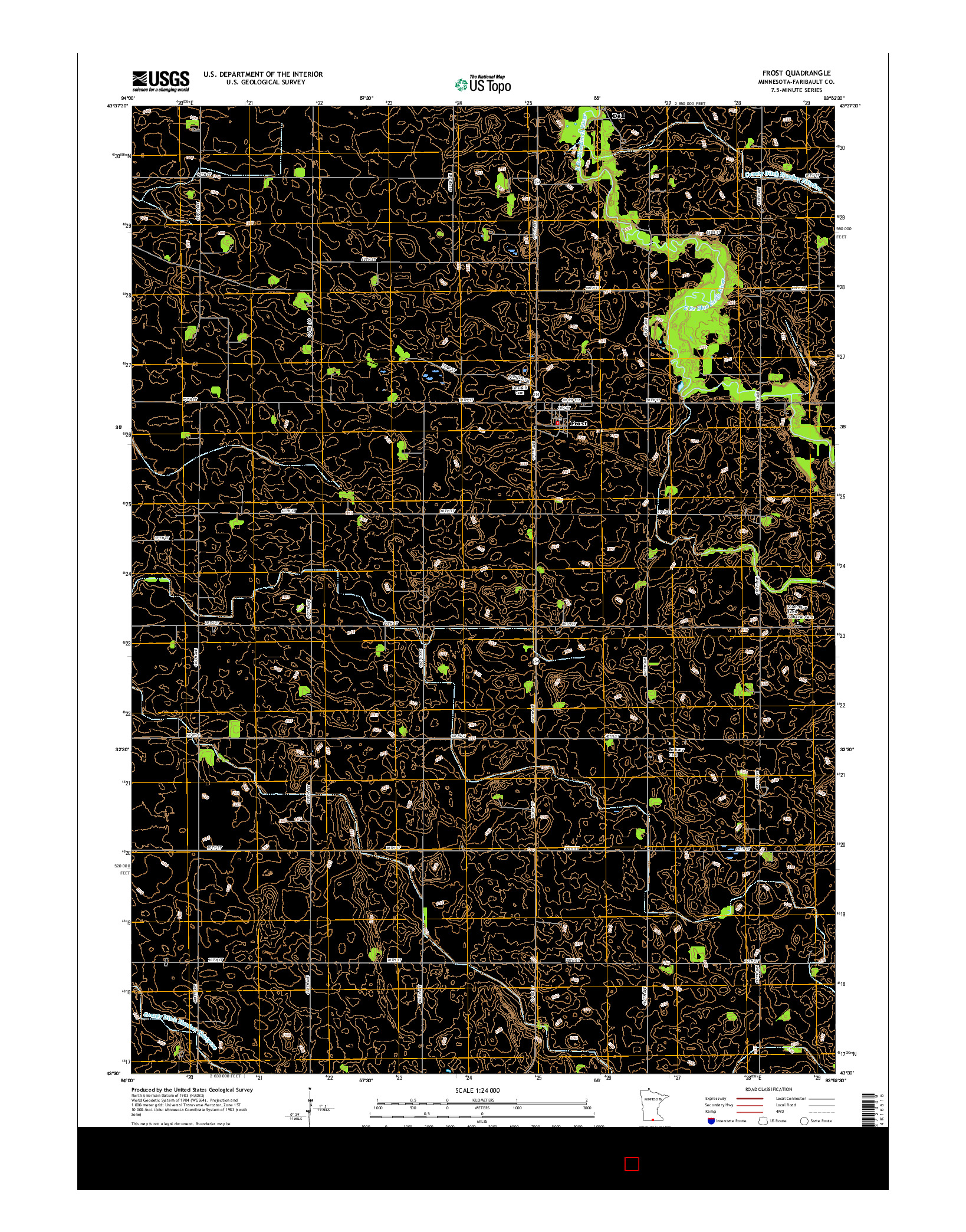 USGS US TOPO 7.5-MINUTE MAP FOR FROST, MN 2016