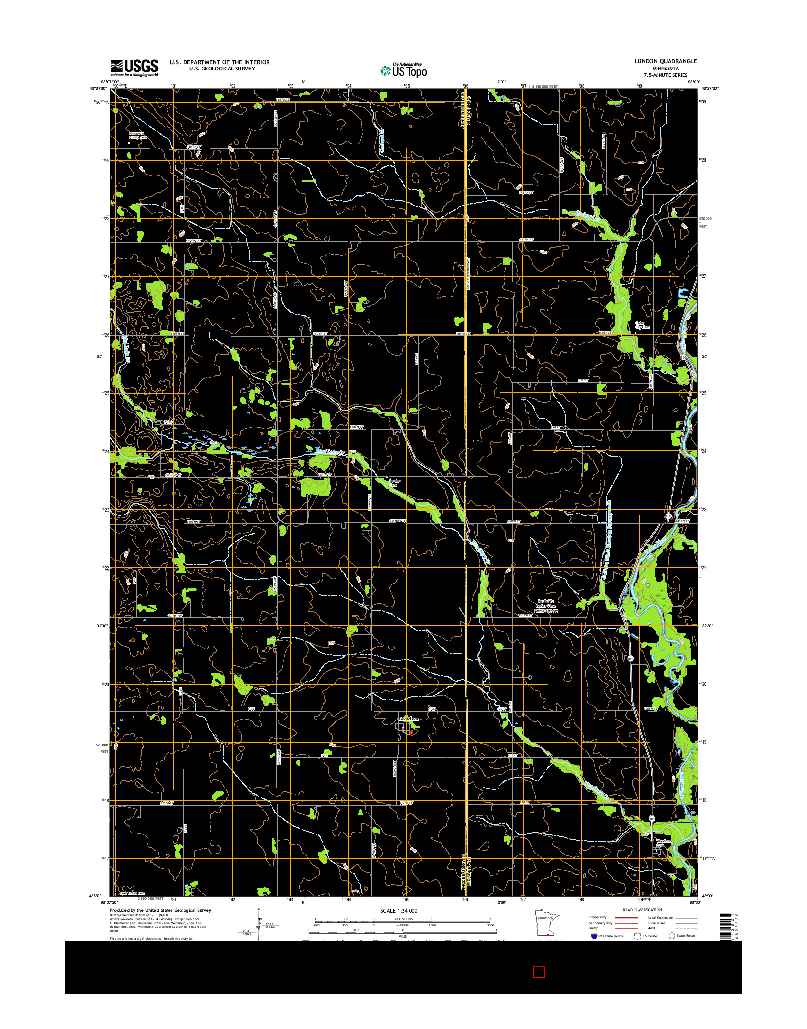 USGS US TOPO 7.5-MINUTE MAP FOR LONDON, MN 2016