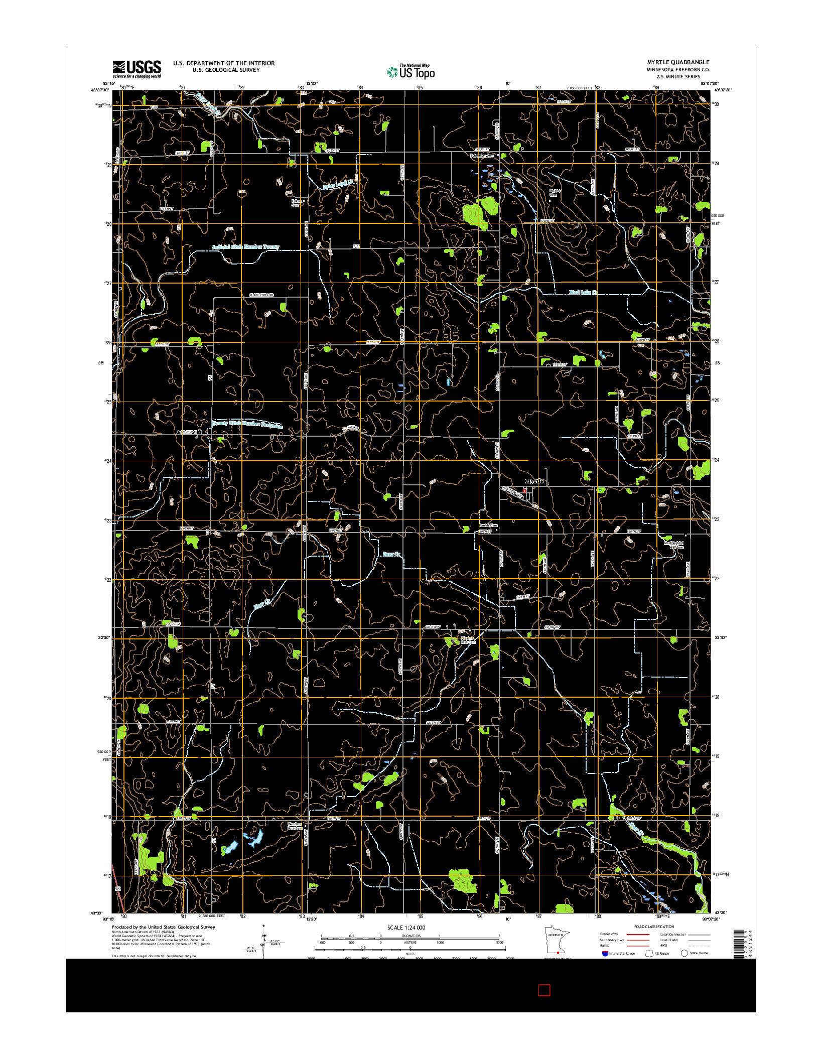 USGS US TOPO 7.5-MINUTE MAP FOR MYRTLE, MN 2016