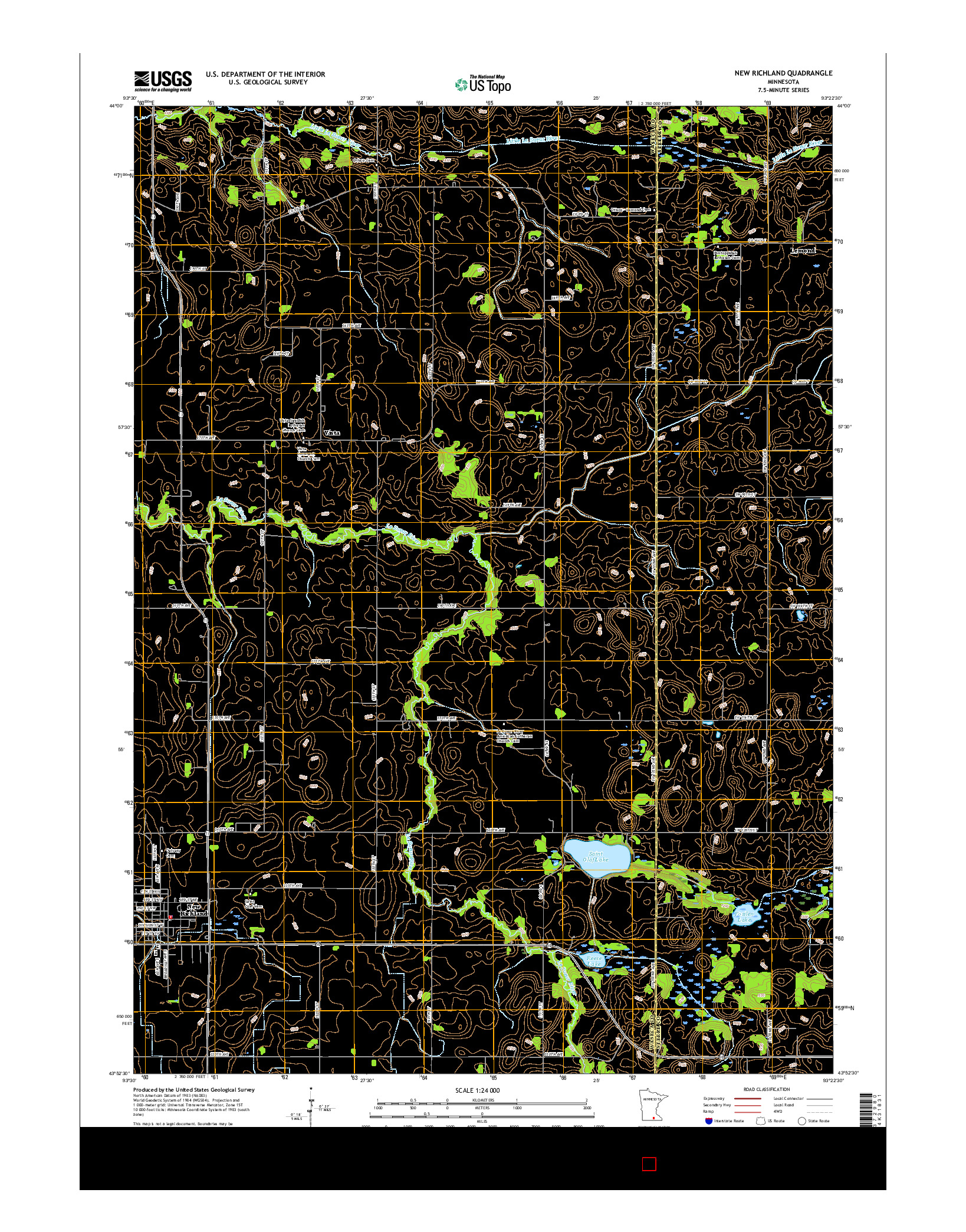 USGS US TOPO 7.5-MINUTE MAP FOR NEW RICHLAND, MN 2016