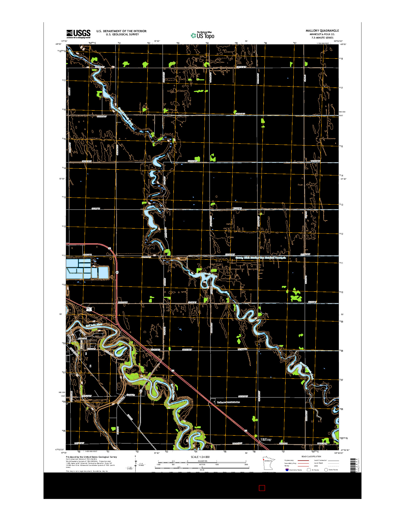 USGS US TOPO 7.5-MINUTE MAP FOR MALLORY, MN 2016
