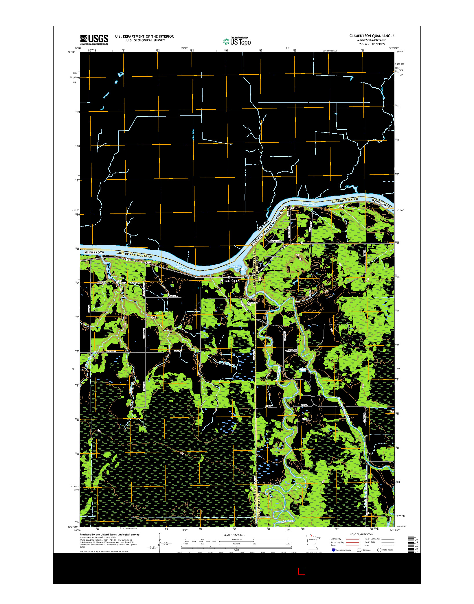 USGS US TOPO 7.5-MINUTE MAP FOR CLEMENTSON, MN-ON 2016