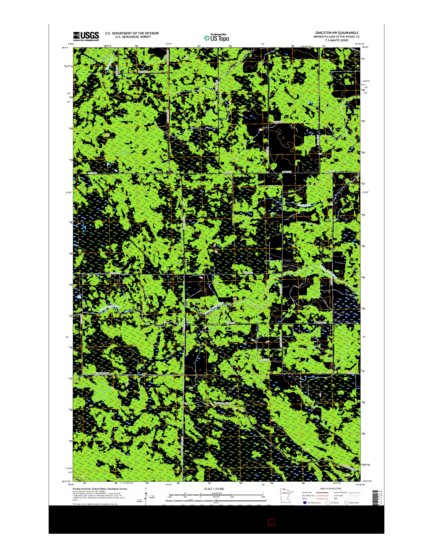USGS US TOPO 7.5-MINUTE MAP FOR GRACETON NW, MN 2016