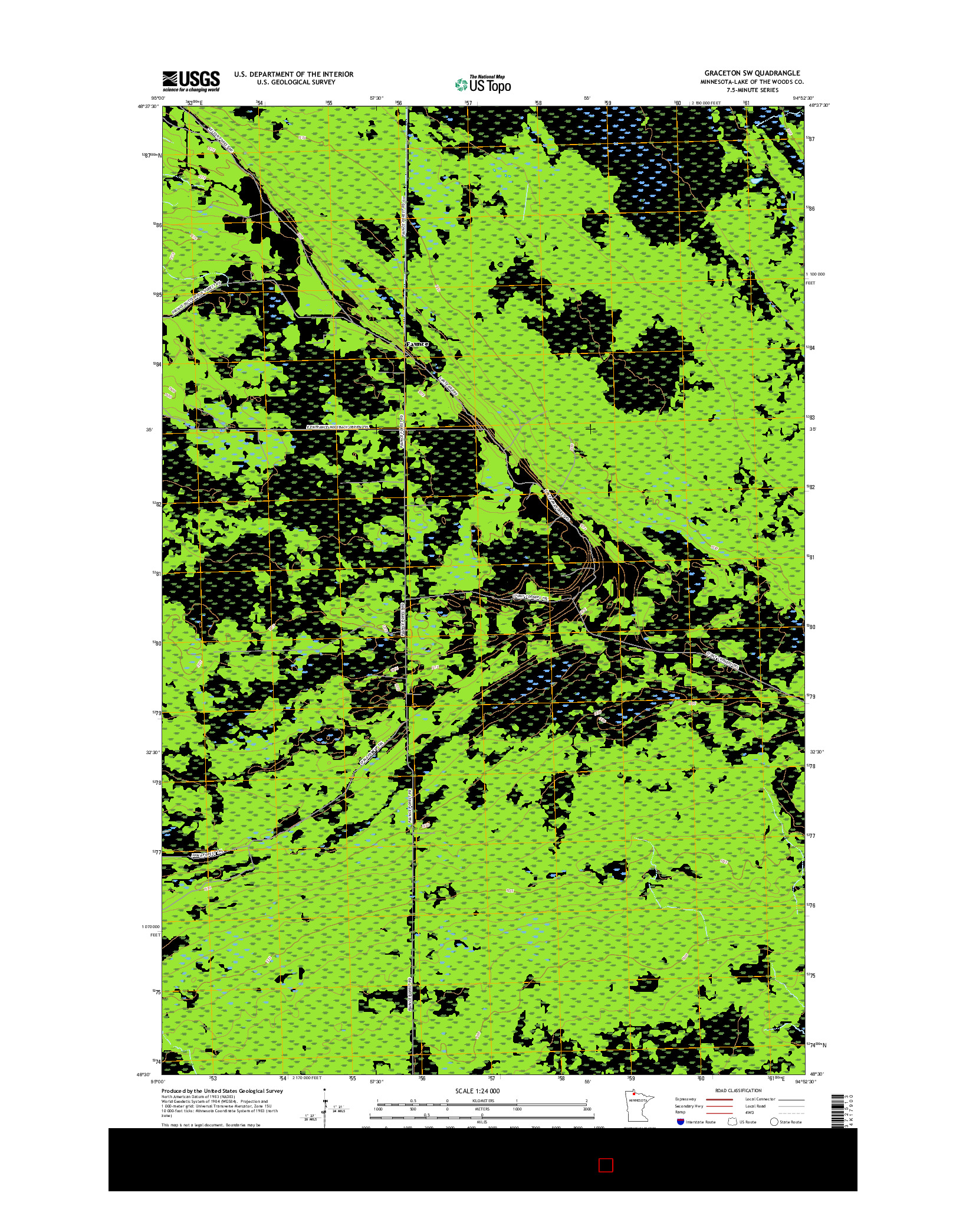 USGS US TOPO 7.5-MINUTE MAP FOR GRACETON SW, MN 2016