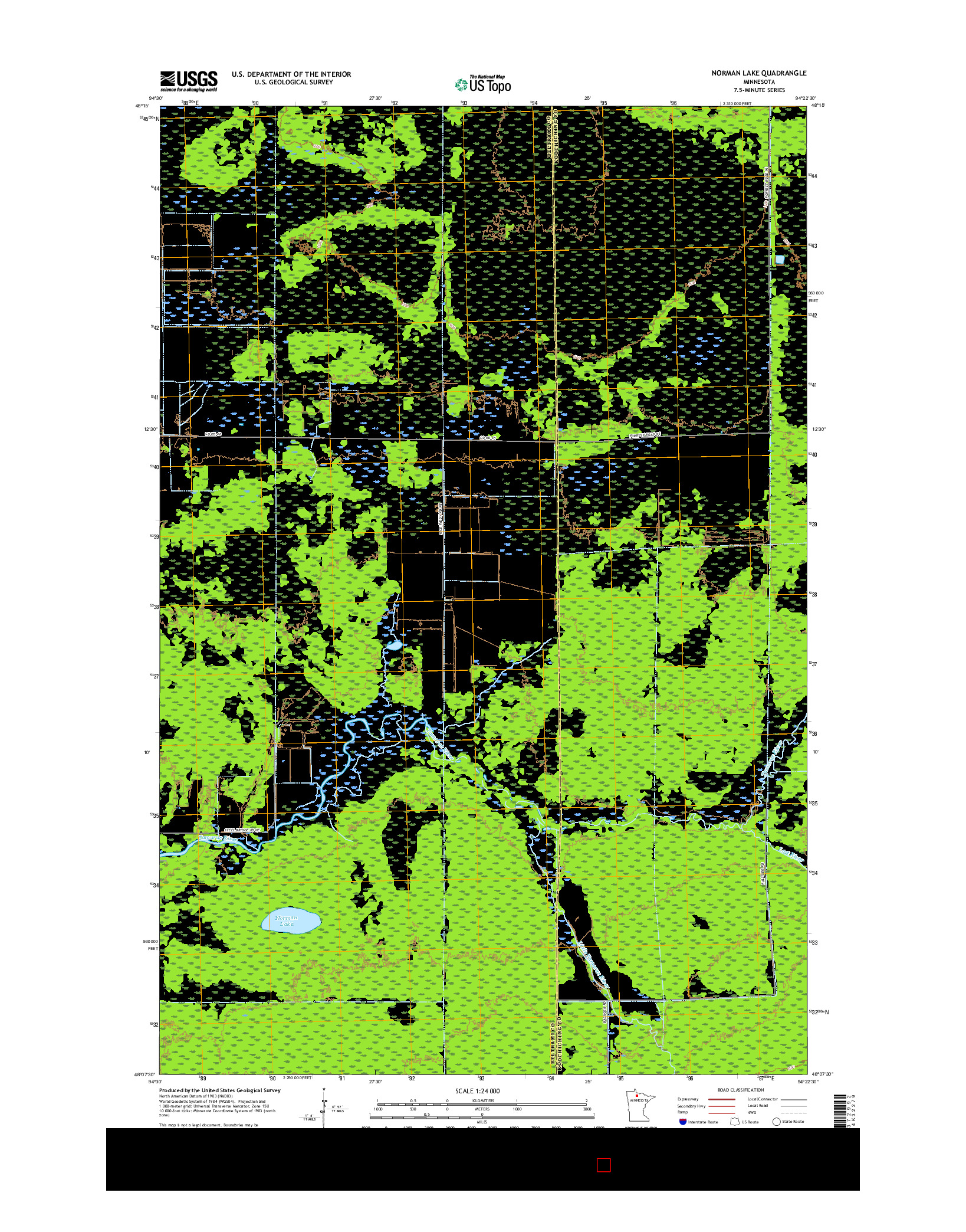 USGS US TOPO 7.5-MINUTE MAP FOR NORMAN LAKE, MN 2016