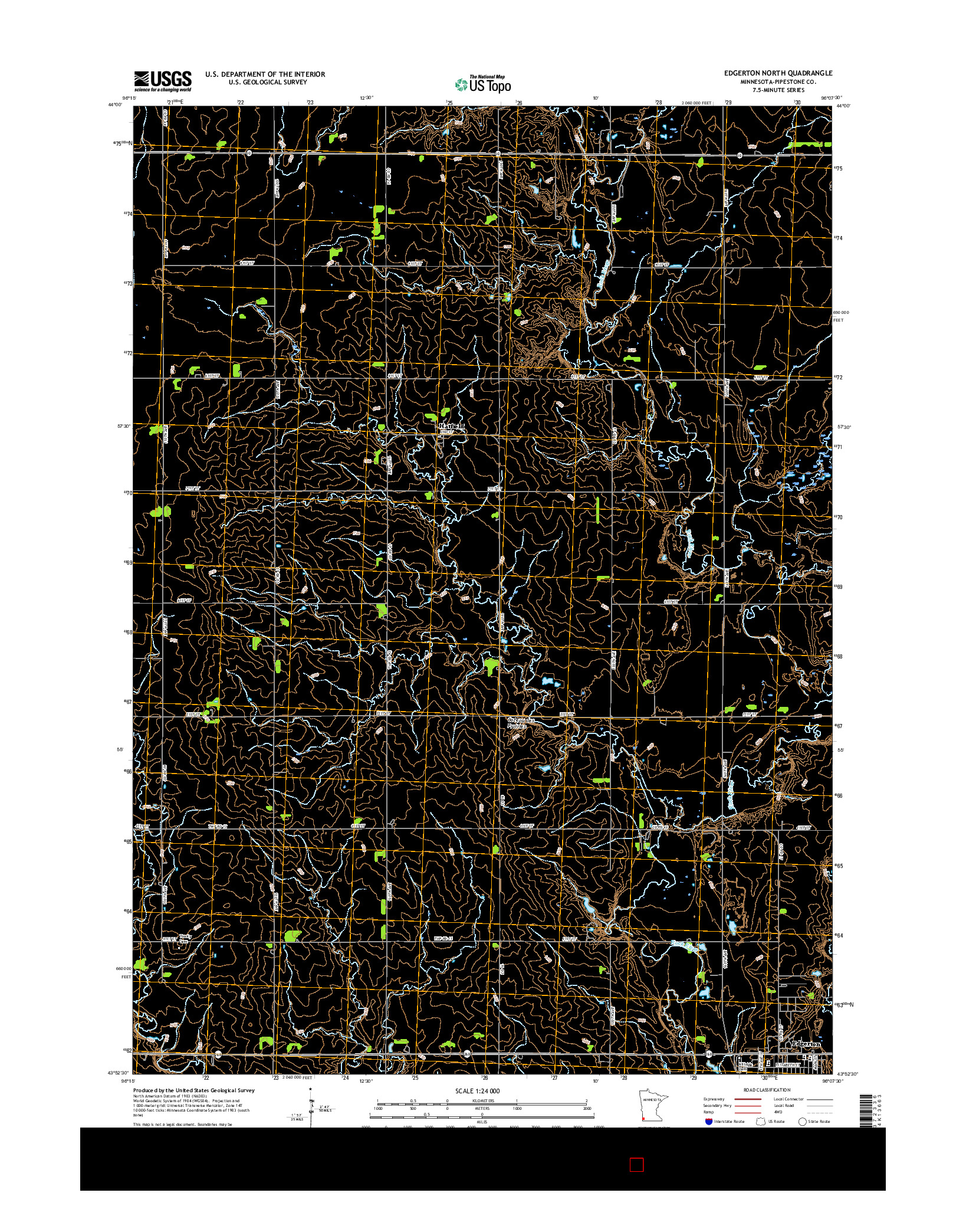 USGS US TOPO 7.5-MINUTE MAP FOR EDGERTON NORTH, MN 2016