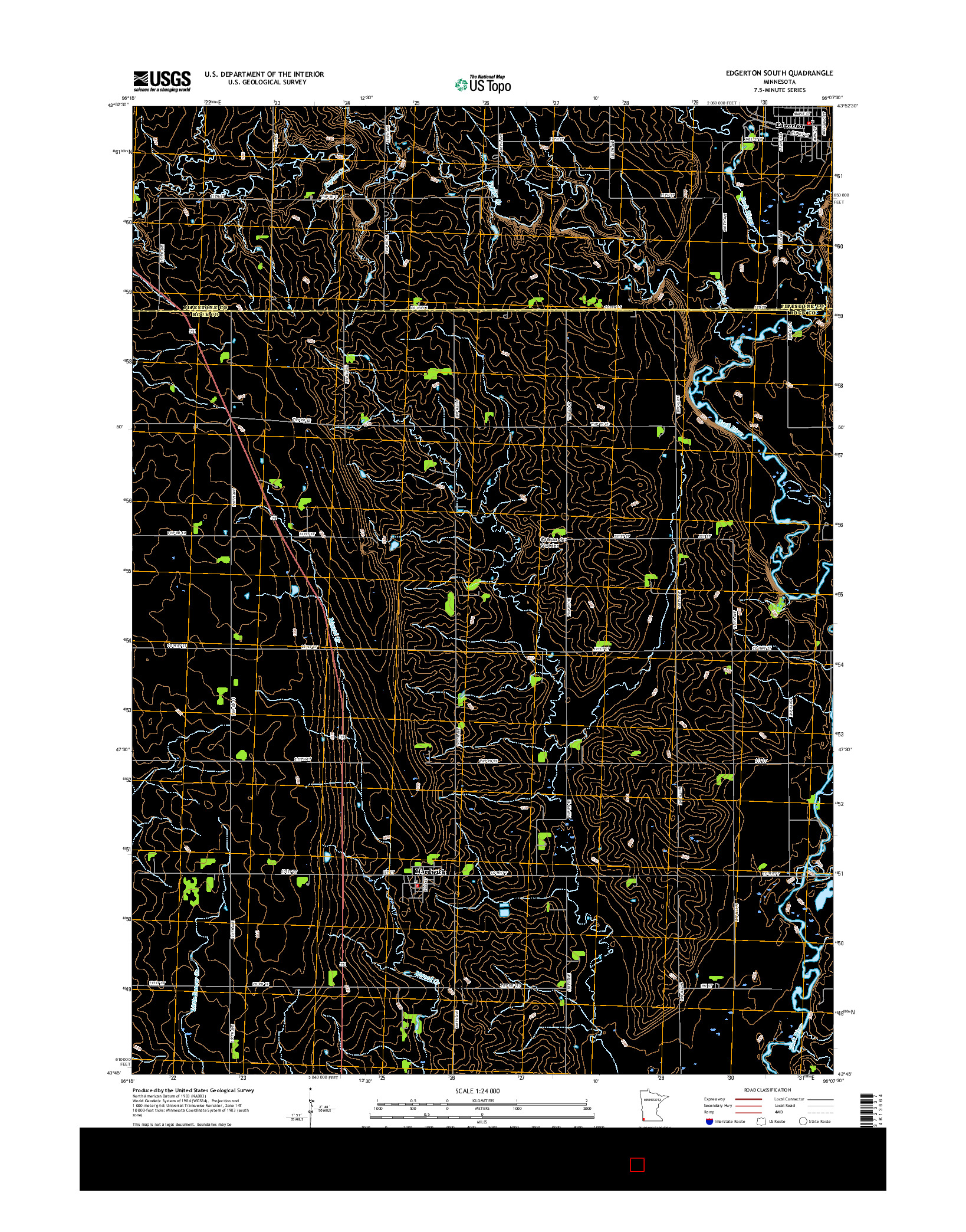 USGS US TOPO 7.5-MINUTE MAP FOR EDGERTON SOUTH, MN 2016