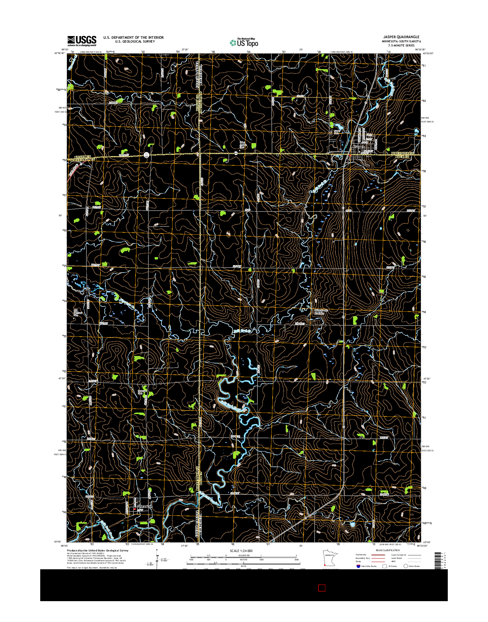 USGS US TOPO 7.5-MINUTE MAP FOR JASPER, MN-SD 2016