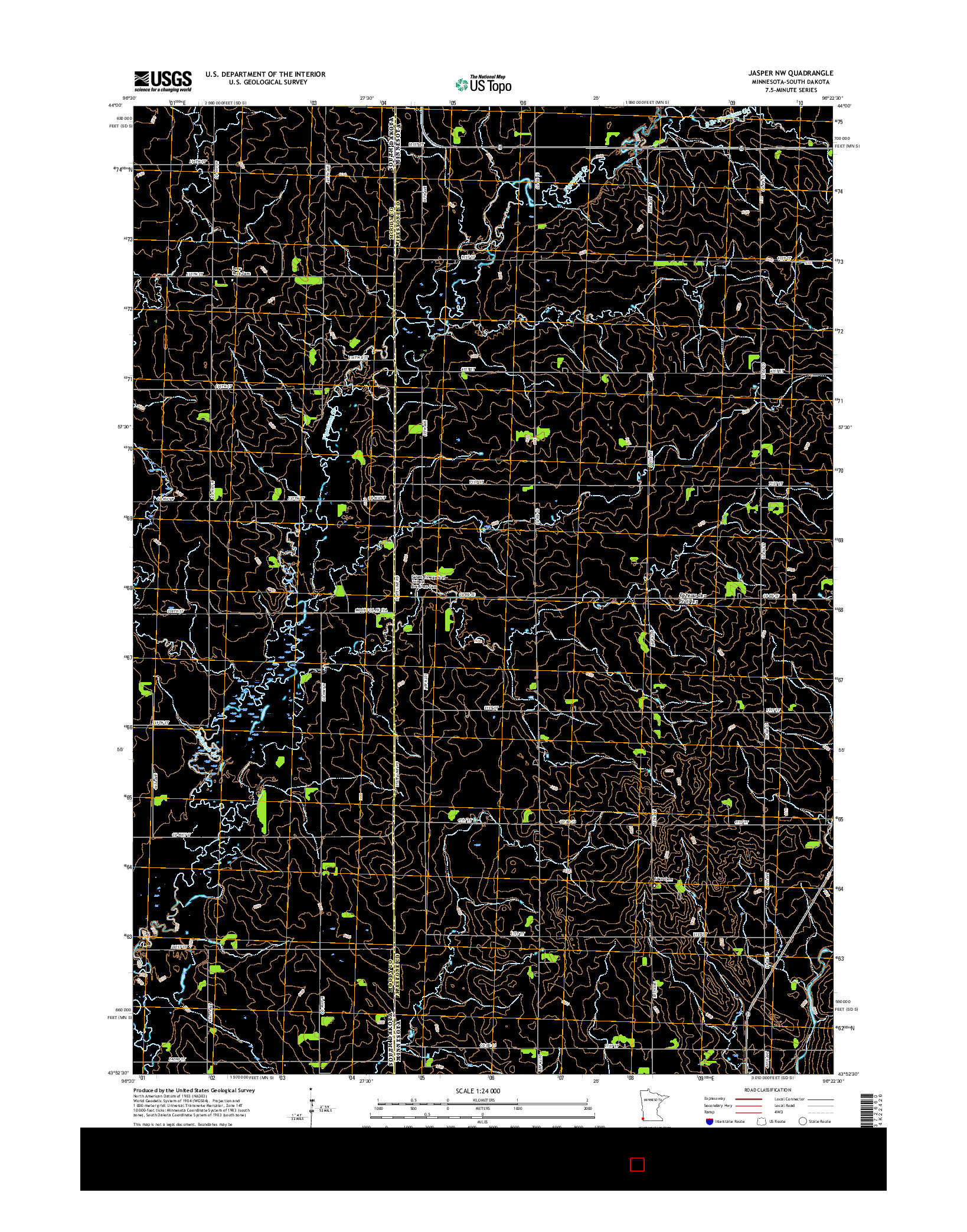 USGS US TOPO 7.5-MINUTE MAP FOR JASPER NW, MN-SD 2016