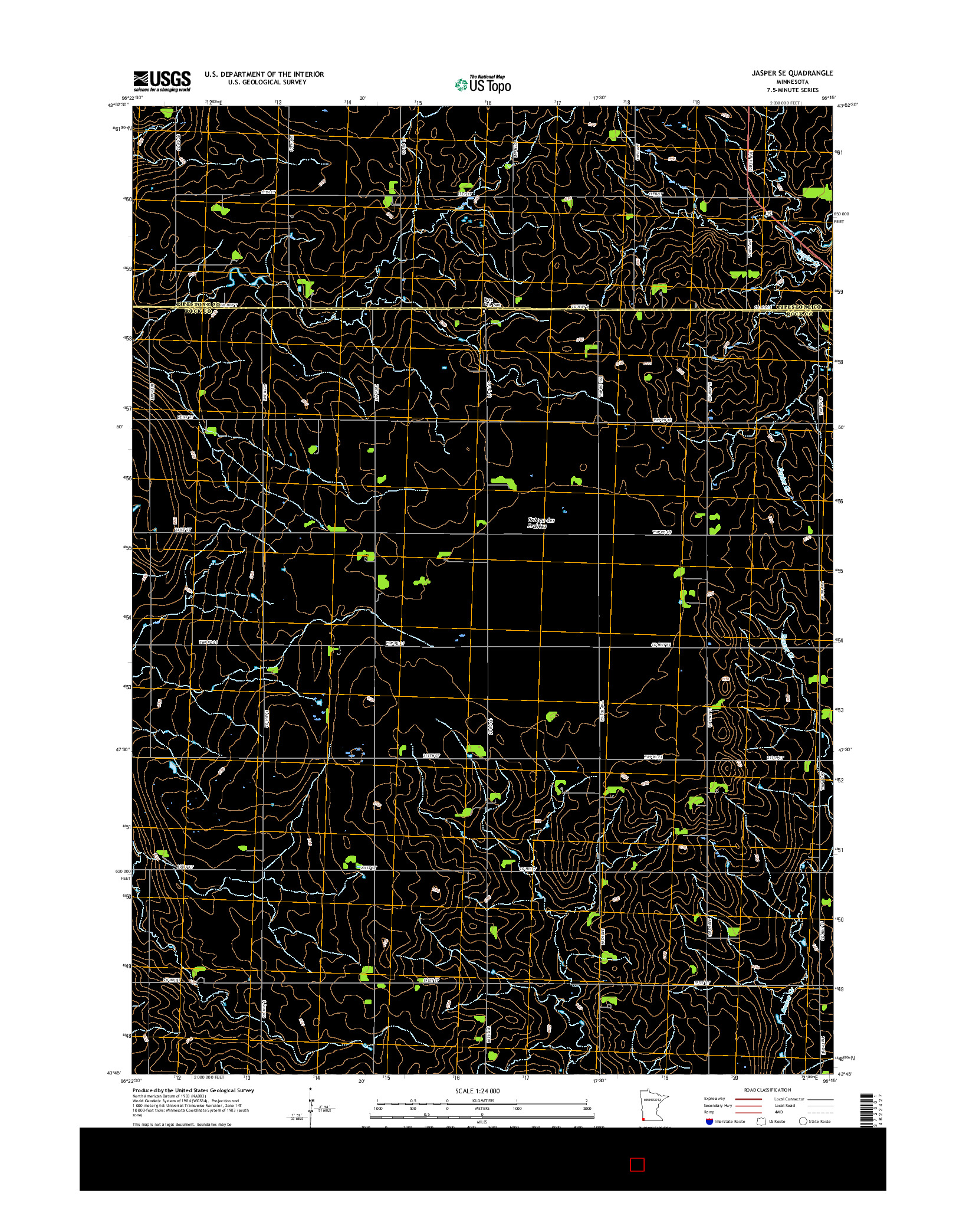 USGS US TOPO 7.5-MINUTE MAP FOR JASPER SE, MN 2016