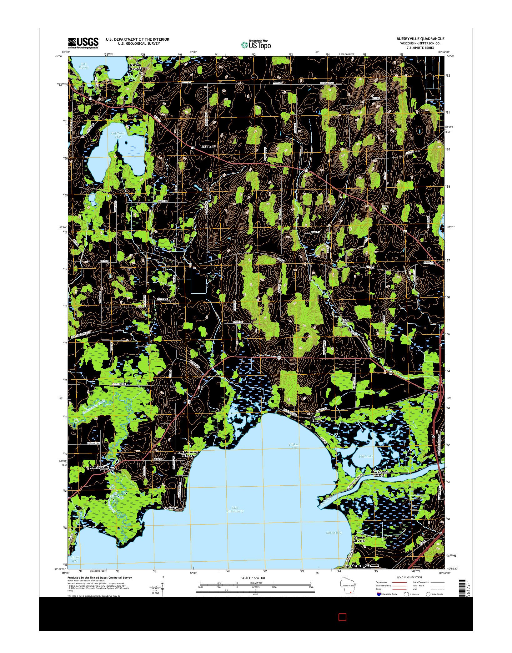 USGS US TOPO 7.5-MINUTE MAP FOR BUSSEYVILLE, WI 2016