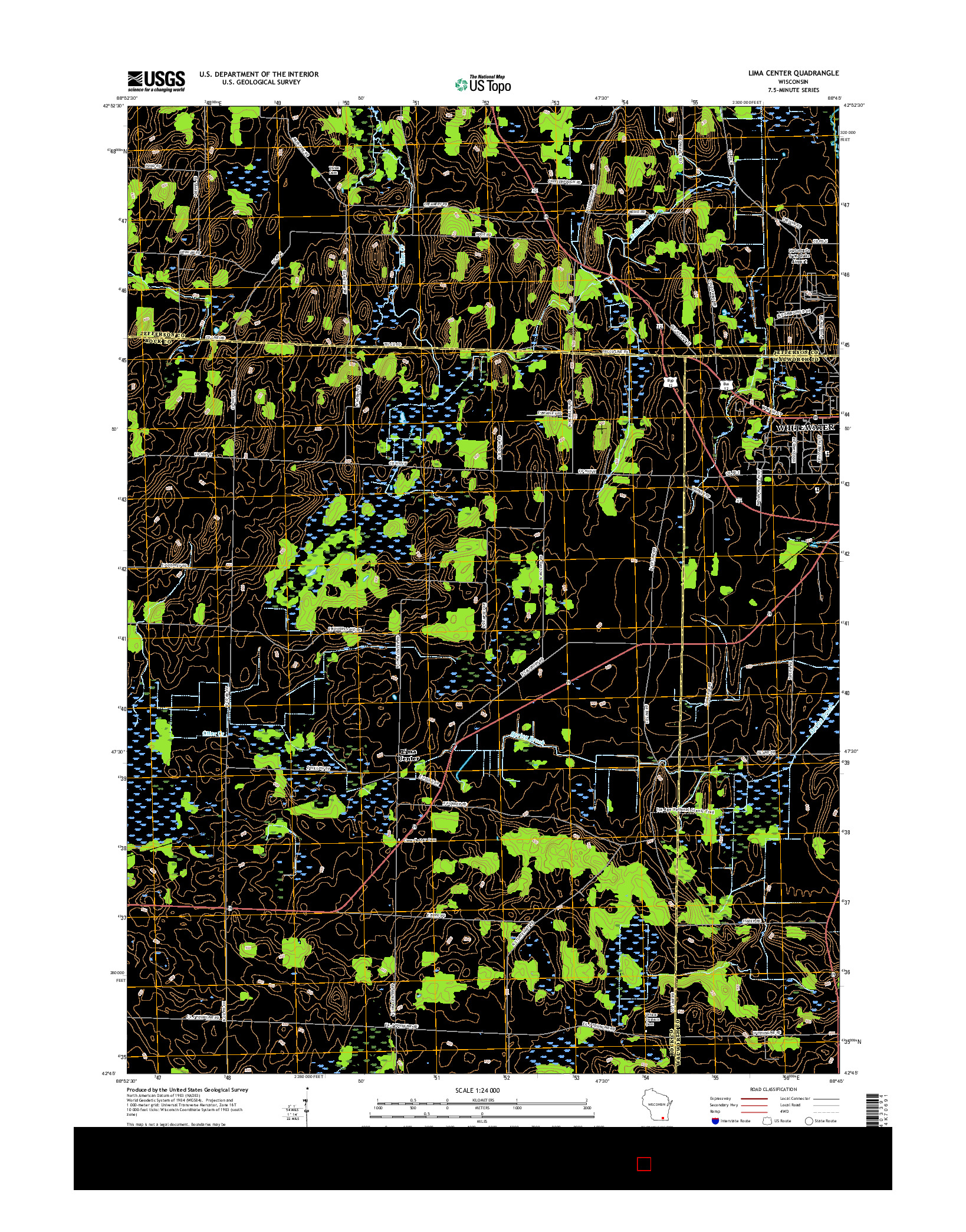 USGS US TOPO 7.5-MINUTE MAP FOR LIMA CENTER, WI 2016