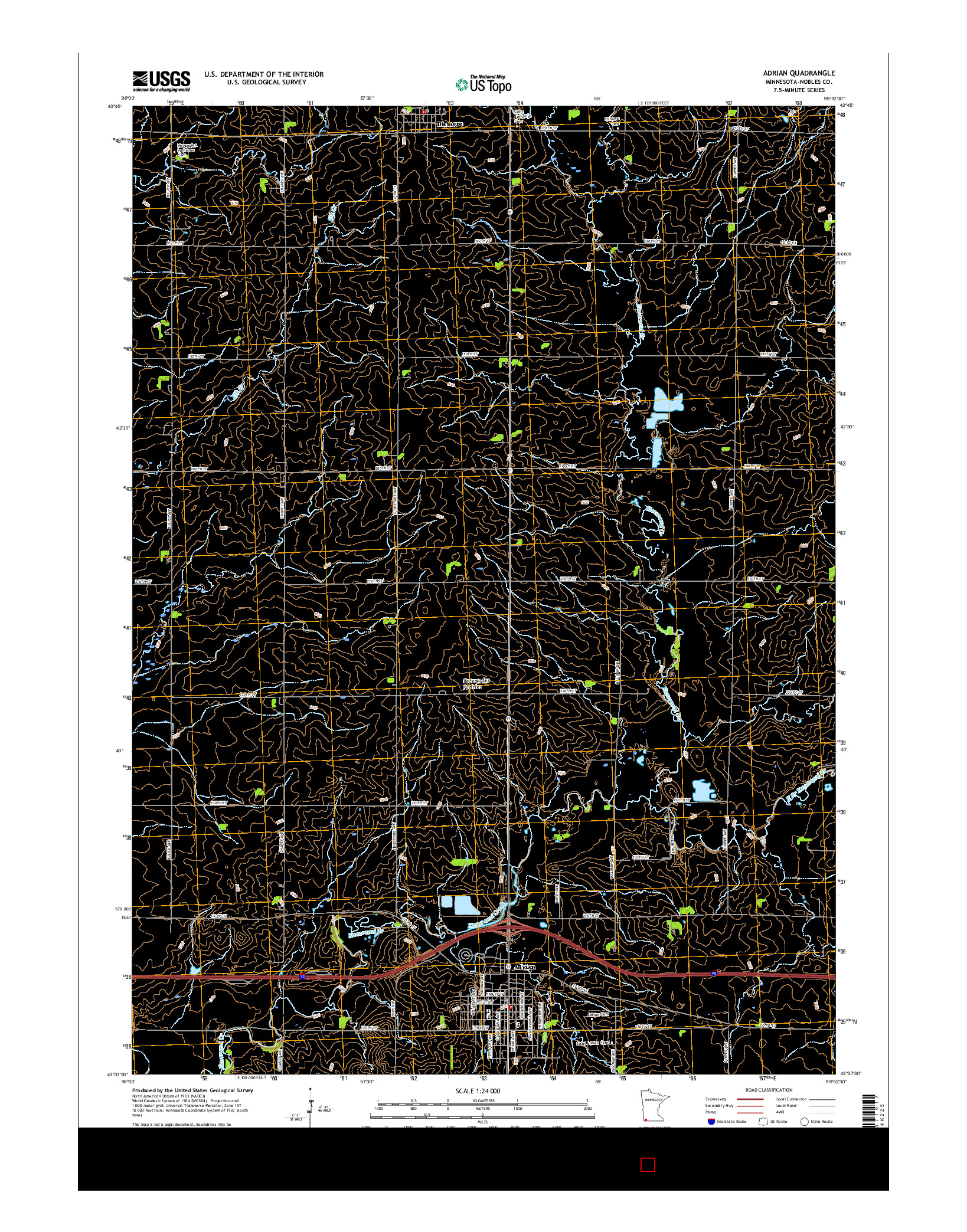 USGS US TOPO 7.5-MINUTE MAP FOR ADRIAN, MN 2016