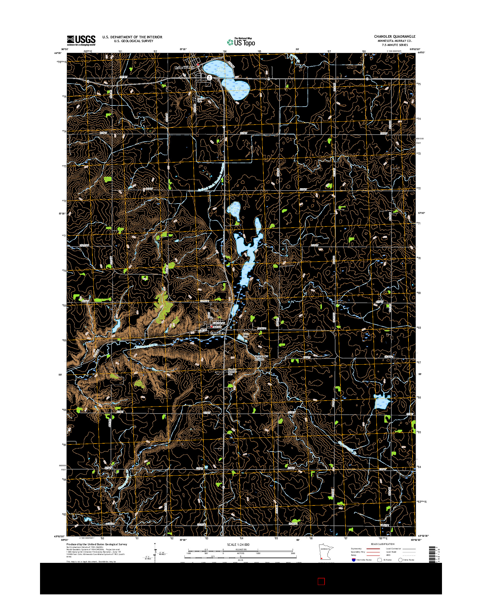 USGS US TOPO 7.5-MINUTE MAP FOR CHANDLER, MN 2016