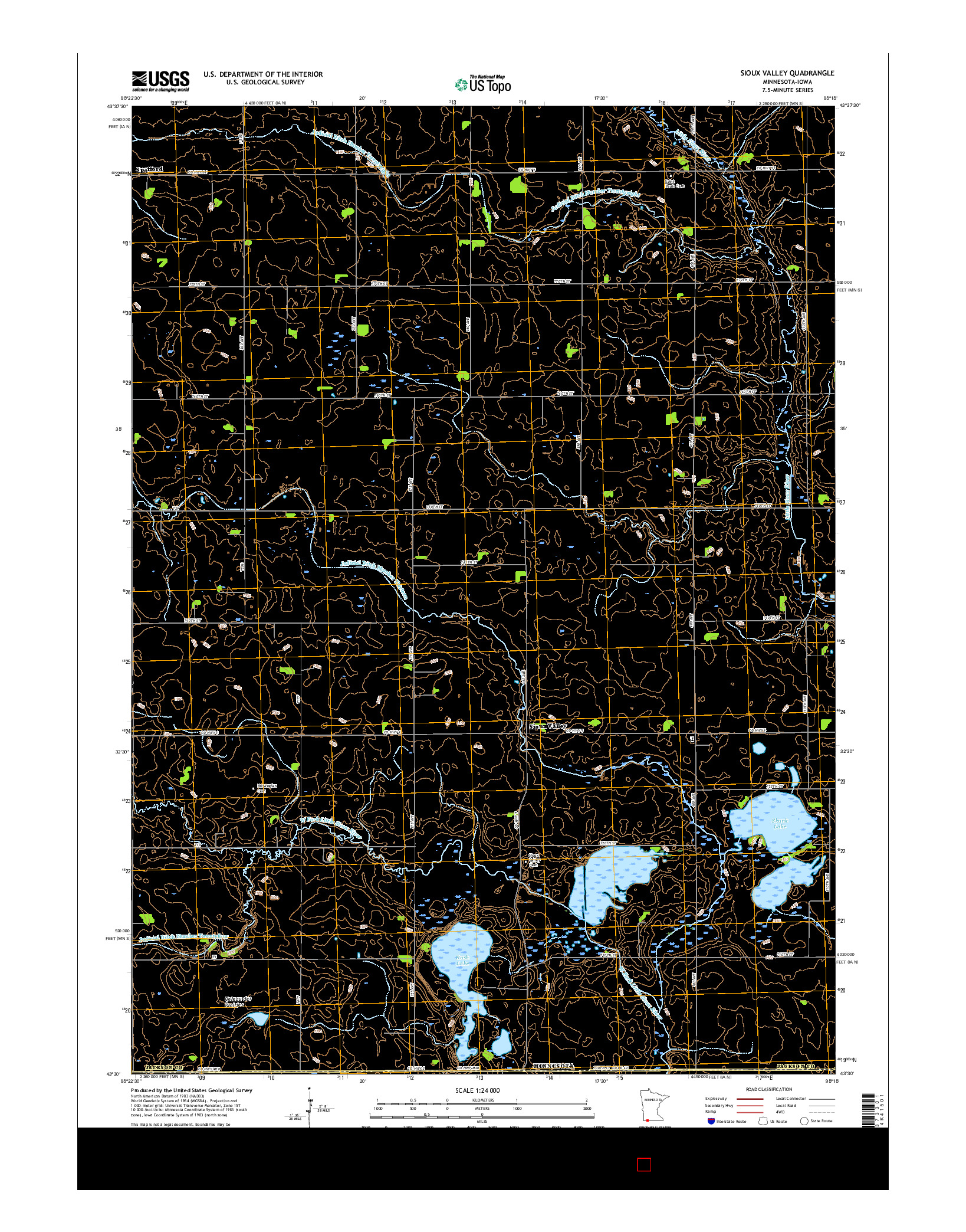 USGS US TOPO 7.5-MINUTE MAP FOR SIOUX VALLEY, MN-IA 2016