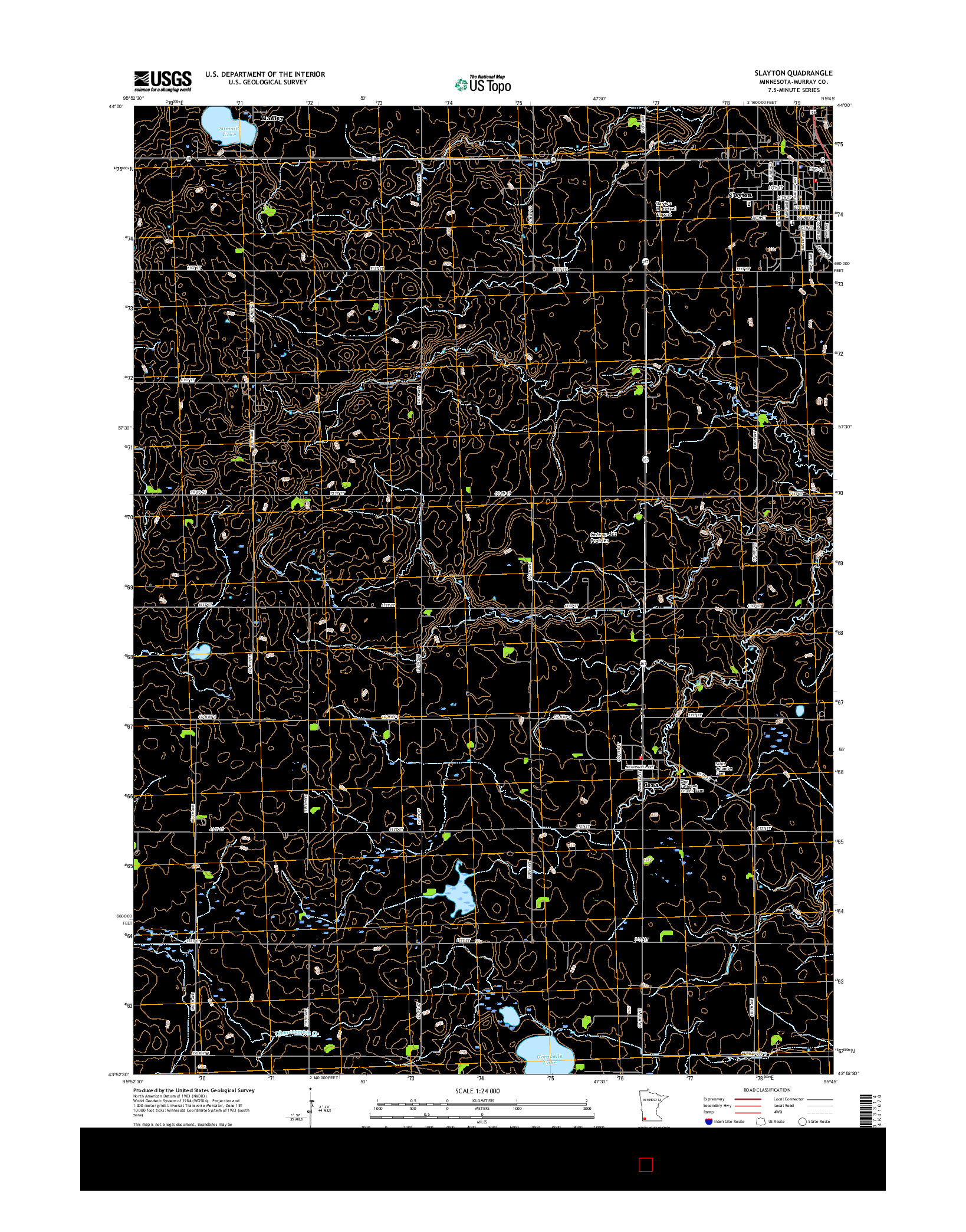 USGS US TOPO 7.5-MINUTE MAP FOR SLAYTON, MN 2016