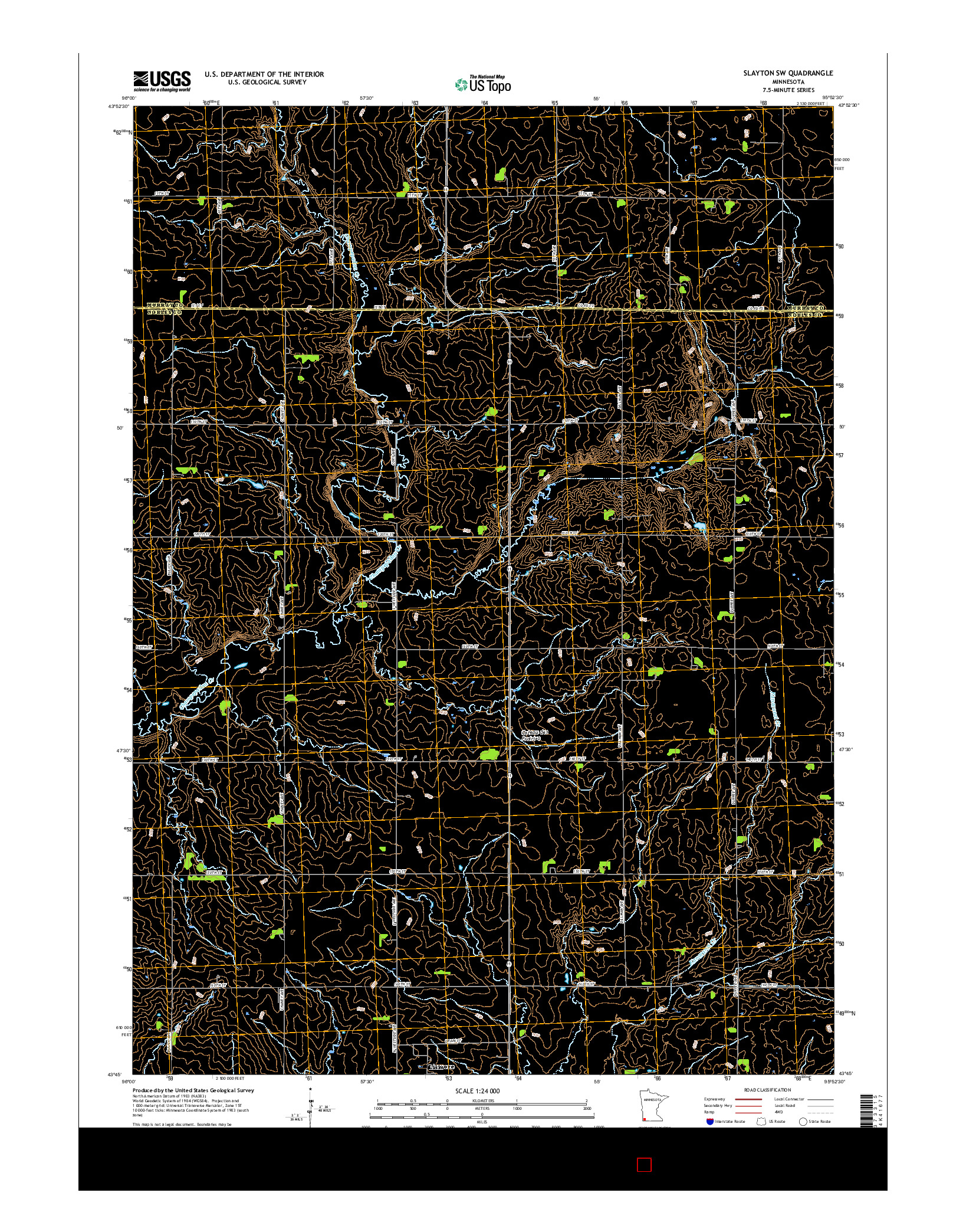 USGS US TOPO 7.5-MINUTE MAP FOR SLAYTON SW, MN 2016