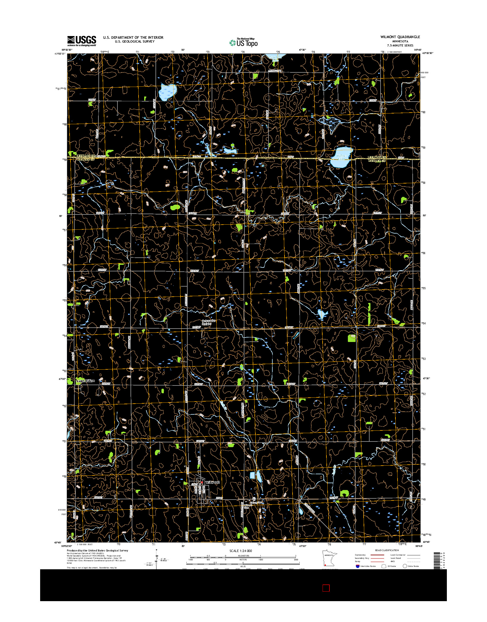 USGS US TOPO 7.5-MINUTE MAP FOR WILMONT, MN 2016